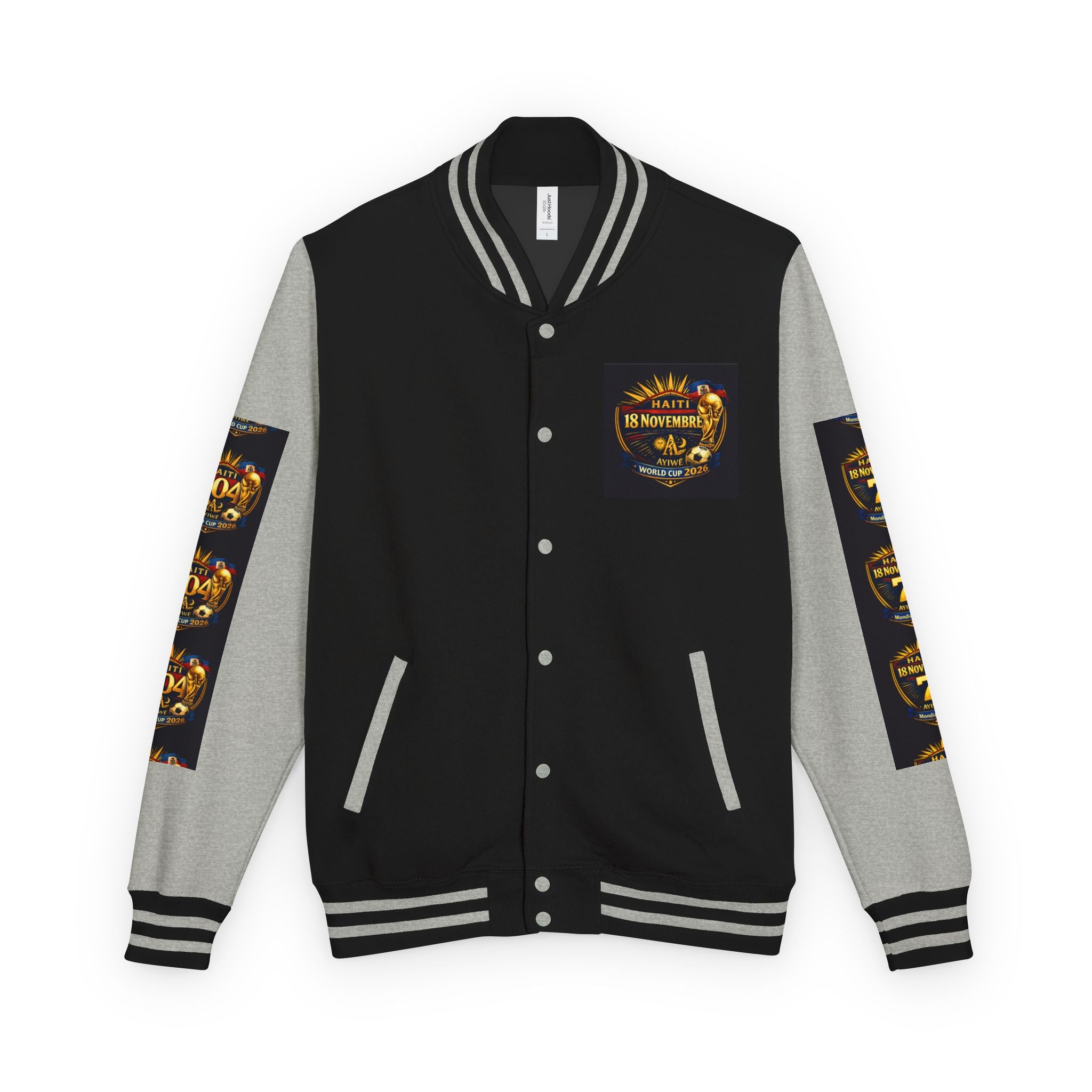 Haiti - Mondial2026 Unisex Heavyweight Letterman Jacket by AyiWe F&S - AyiWé Fashion & Style