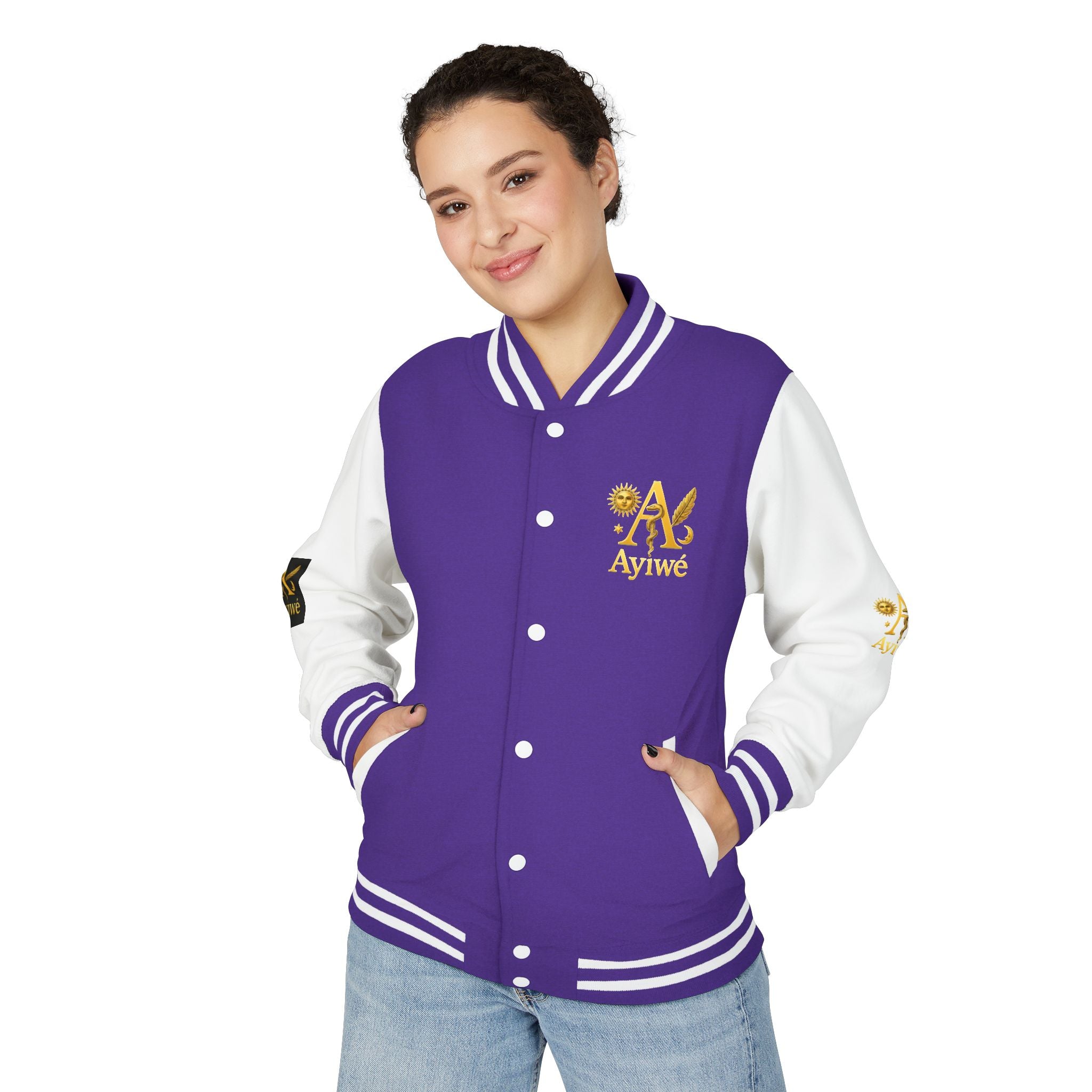 1-A High DegreAyiWé Unisex Heavyweight Letterman Jacket