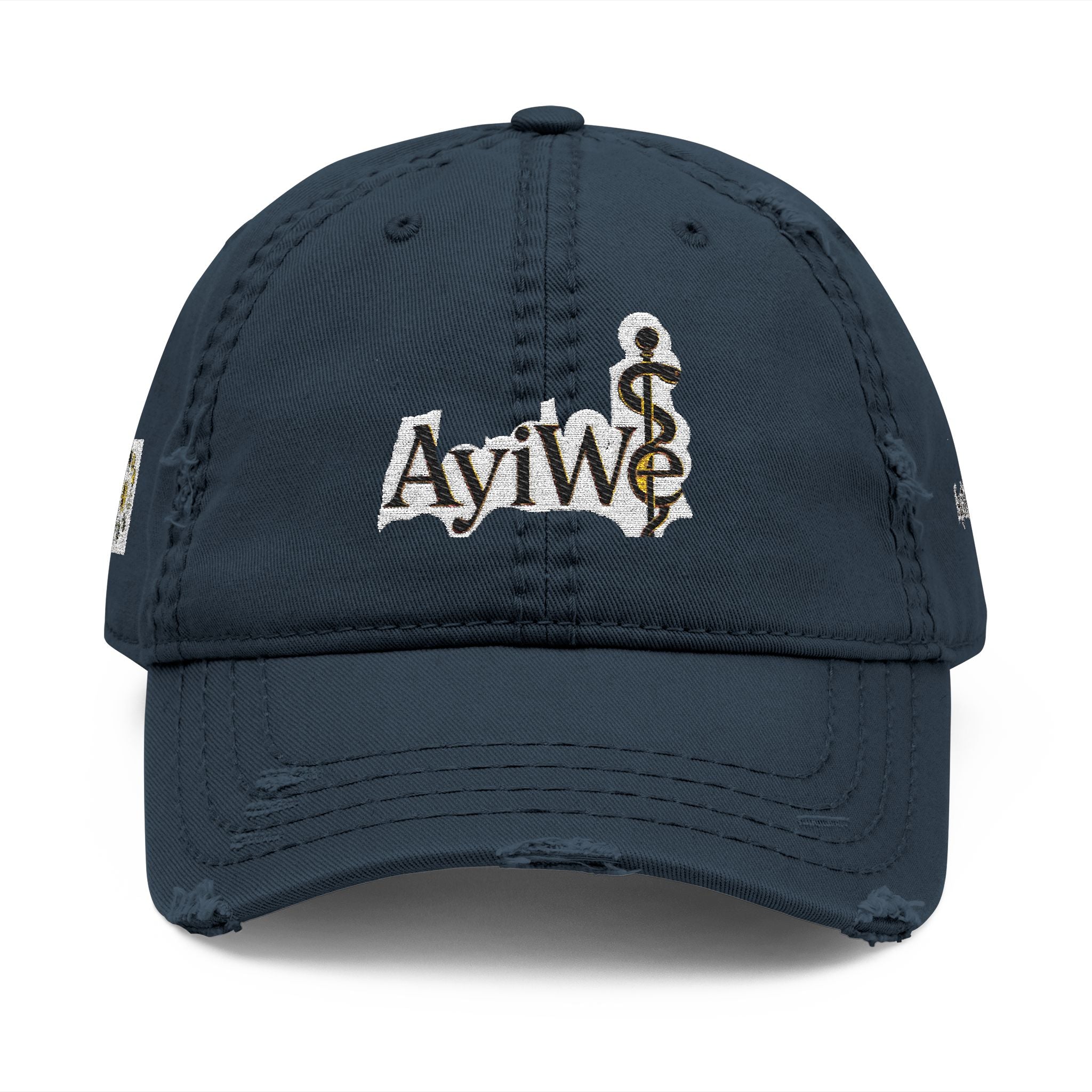 AB3-AyiWé Distressed Dad Hat (Embroidery)