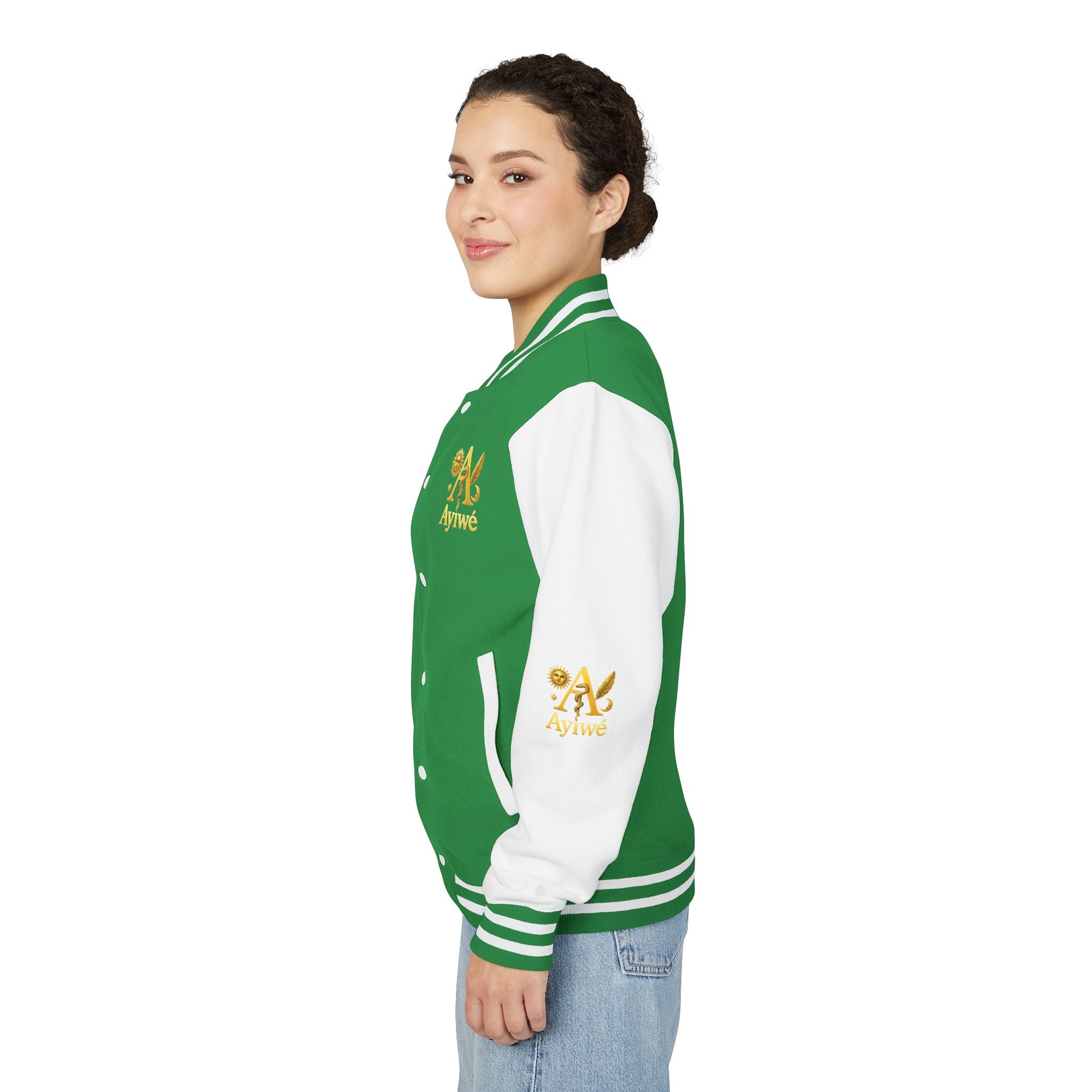 1-A High DegreAyiWé Unisex Heavyweight Letterman Jacket