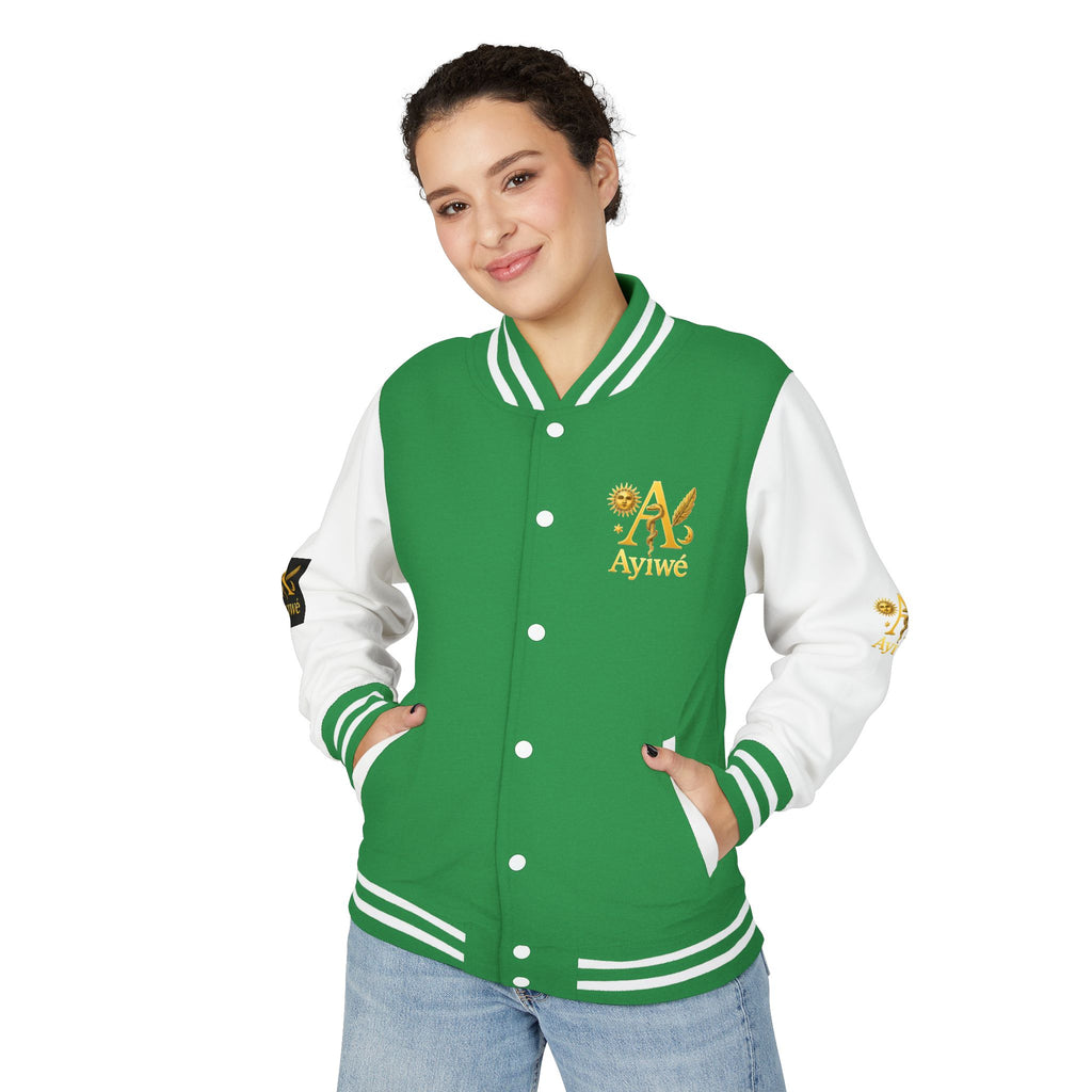 1-A High DegreAyiWé Unisex Heavyweight Letterman Jacket