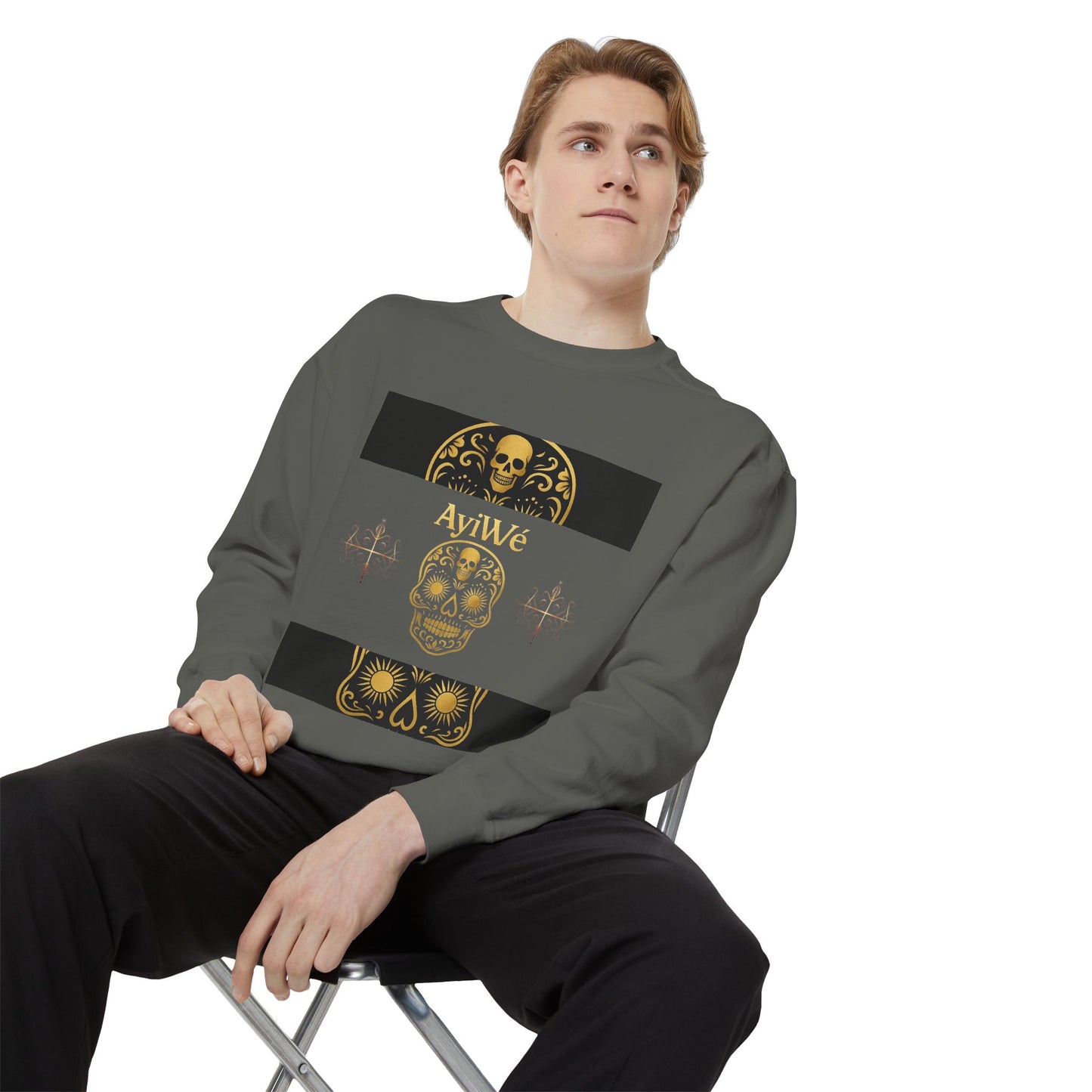 4K-Ayi Unisex Garment-Dyed Sweatshirt. Powered by AyiWe FS