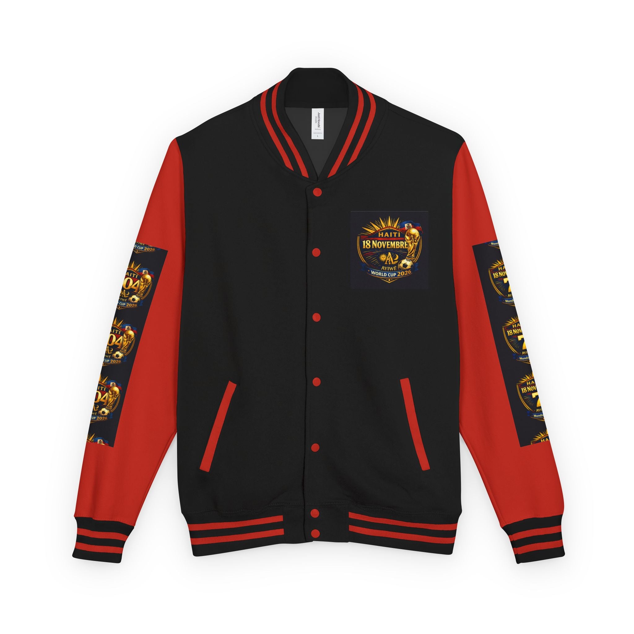 Haiti - Mondial2026 Unisex Heavyweight Letterman Jacket by AyiWe F&S - AyiWé Fashion & Style