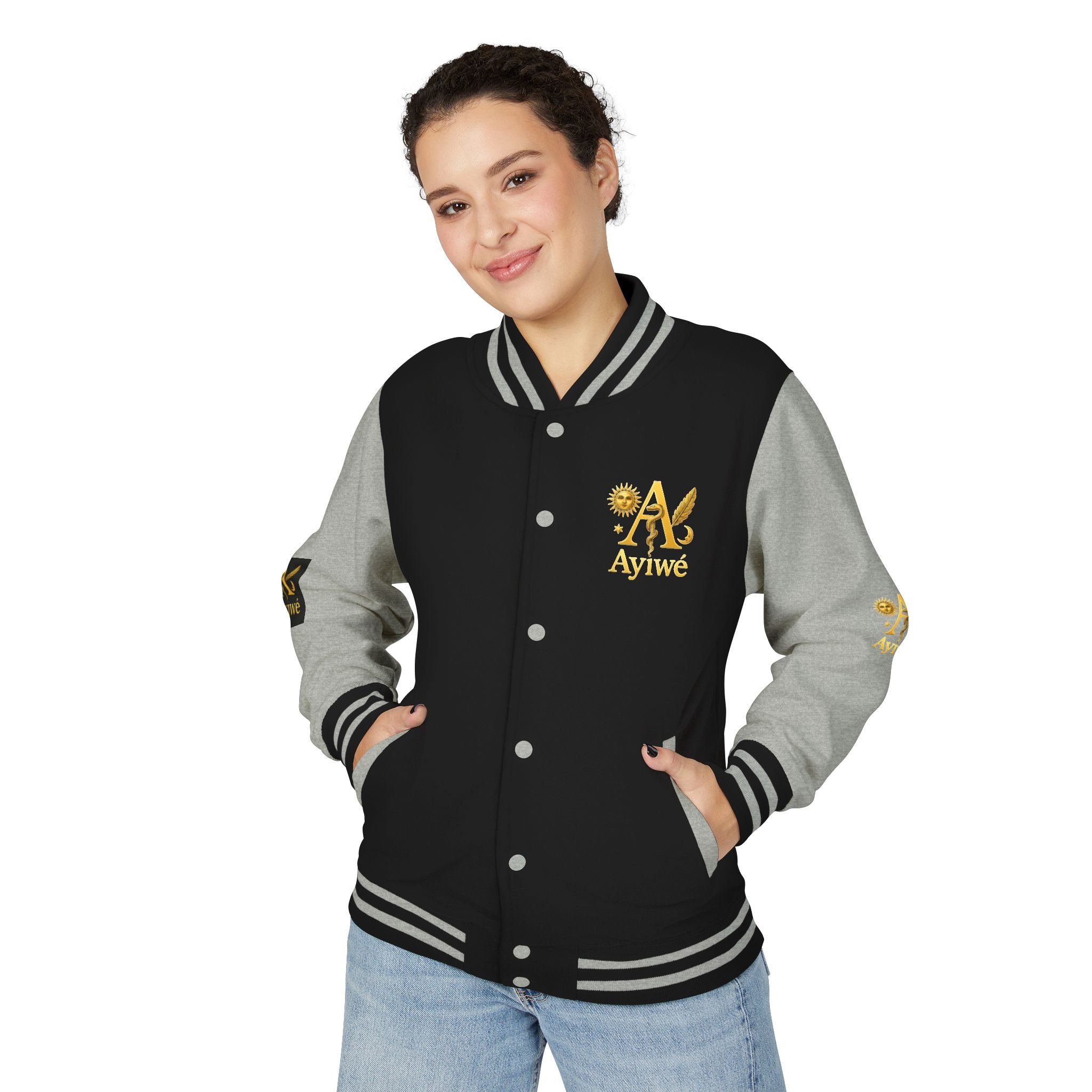 1-A High DegreAyiWé Unisex Heavyweight Letterman Jacket