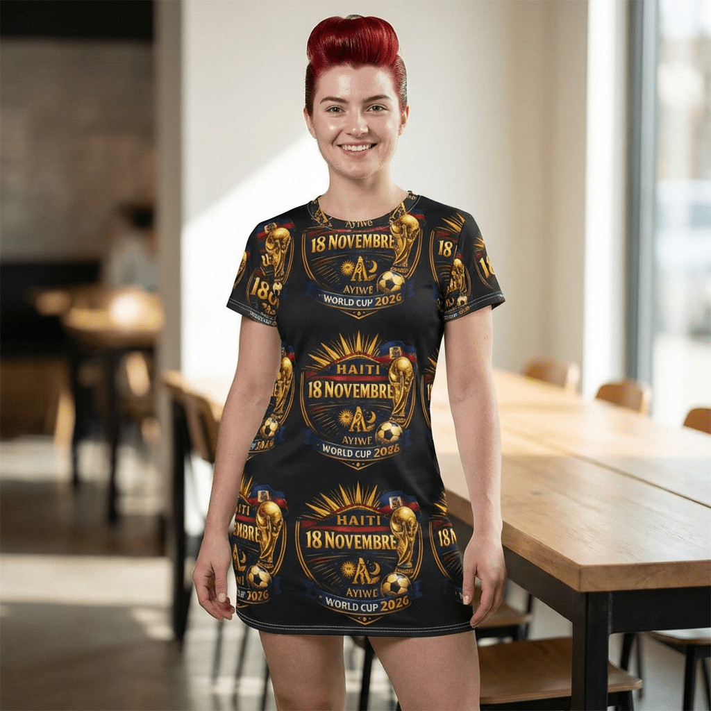 Ht - Marabou - WC2026 T-Shirt Dress (AOP) by AyiWe F&S - AyiWé Fashion & Style