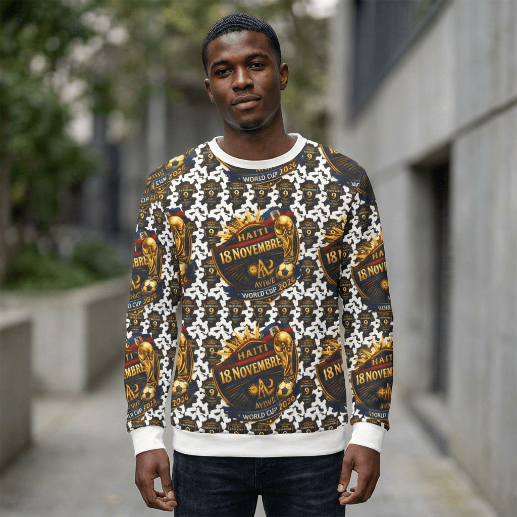 Ayiti18WC - 09Champion Unisex Sweatshirt (AOP) by AyiWe F&S - AyiWé Fashion & Style