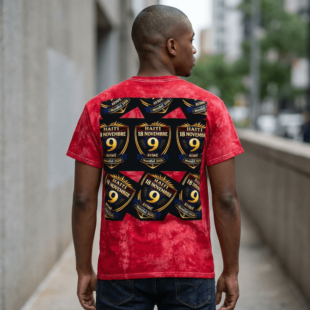 Ayiti18WC - Victoire WC 2026 Tie - Dye Tee, Crystal by AyiWe F&S by Ayiwe F&S - AyiWé Fashion & Style