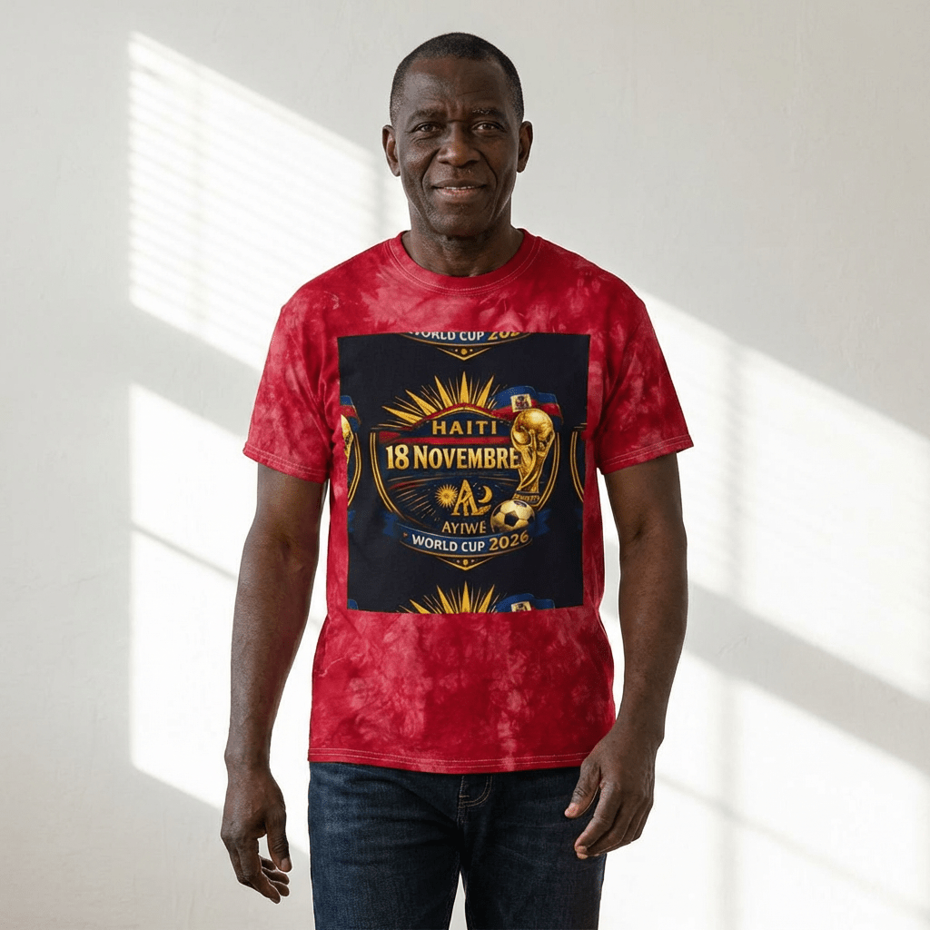 Ayiti18WC - Victoire WC 2026 Tie - Dye Tee, Crystal by AyiWe F&S by Ayiwe F&S - AyiWé Fashion & Style