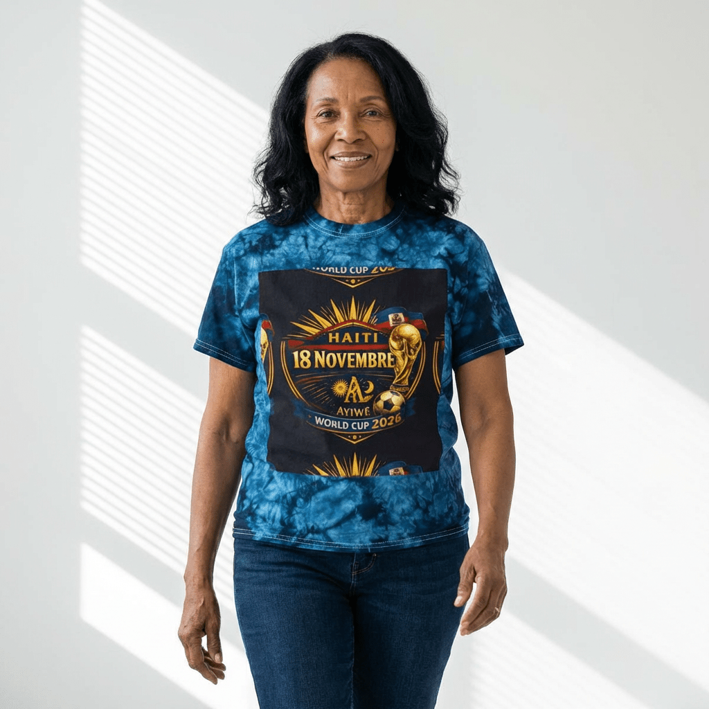 Ayiti18WC - Victoire WC 2026 Tie - Dye Tee, Crystal by AyiWe F&S by Ayiwe F&S - AyiWé Fashion & Style