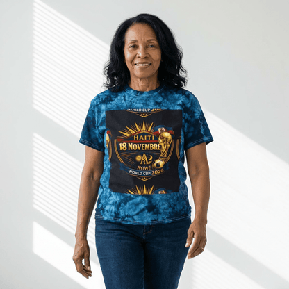Ayiti18WC - Victoire WC 2026 Tie - Dye Tee, Crystal by AyiWe F&S by Ayiwe F&S - AyiWé Fashion & Style