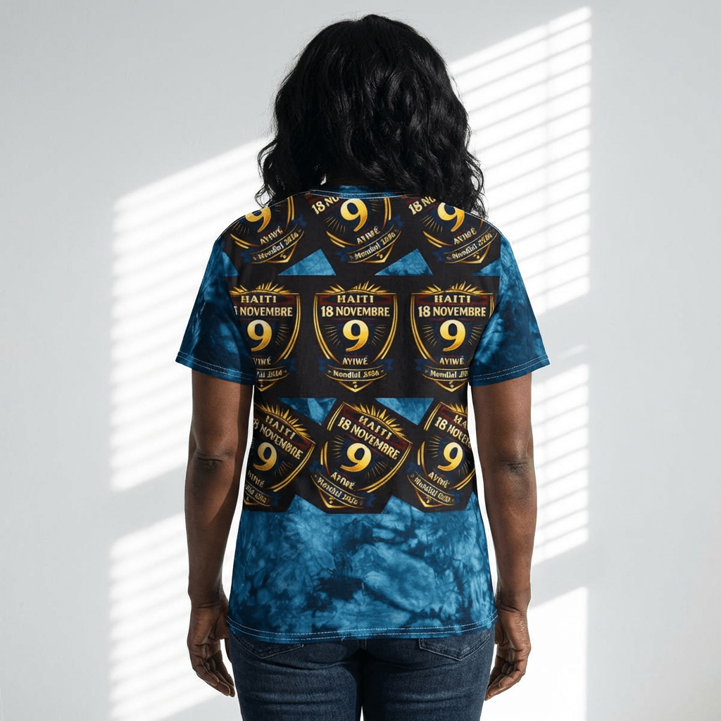 Ayiti18WC - Victoire WC 2026 Tie - Dye Tee, Crystal by AyiWe F&S by Ayiwe F&S - AyiWé Fashion & Style