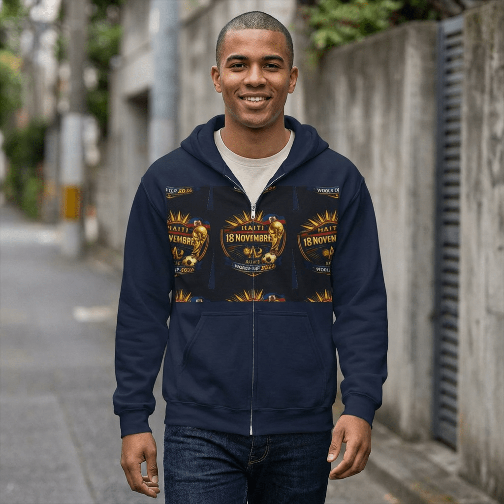 Ayiti18WC - 09G Unisex Heavy Blend™ Full Zip Hooded Sweatshirt by AyiWe F&S - AyiWé Fashion & Style