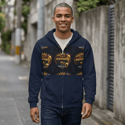 Ayiti18WC - 09G Unisex Heavy Blend™ Full Zip Hooded Sweatshirt by AyiWe F&S - AyiWé Fashion & Style