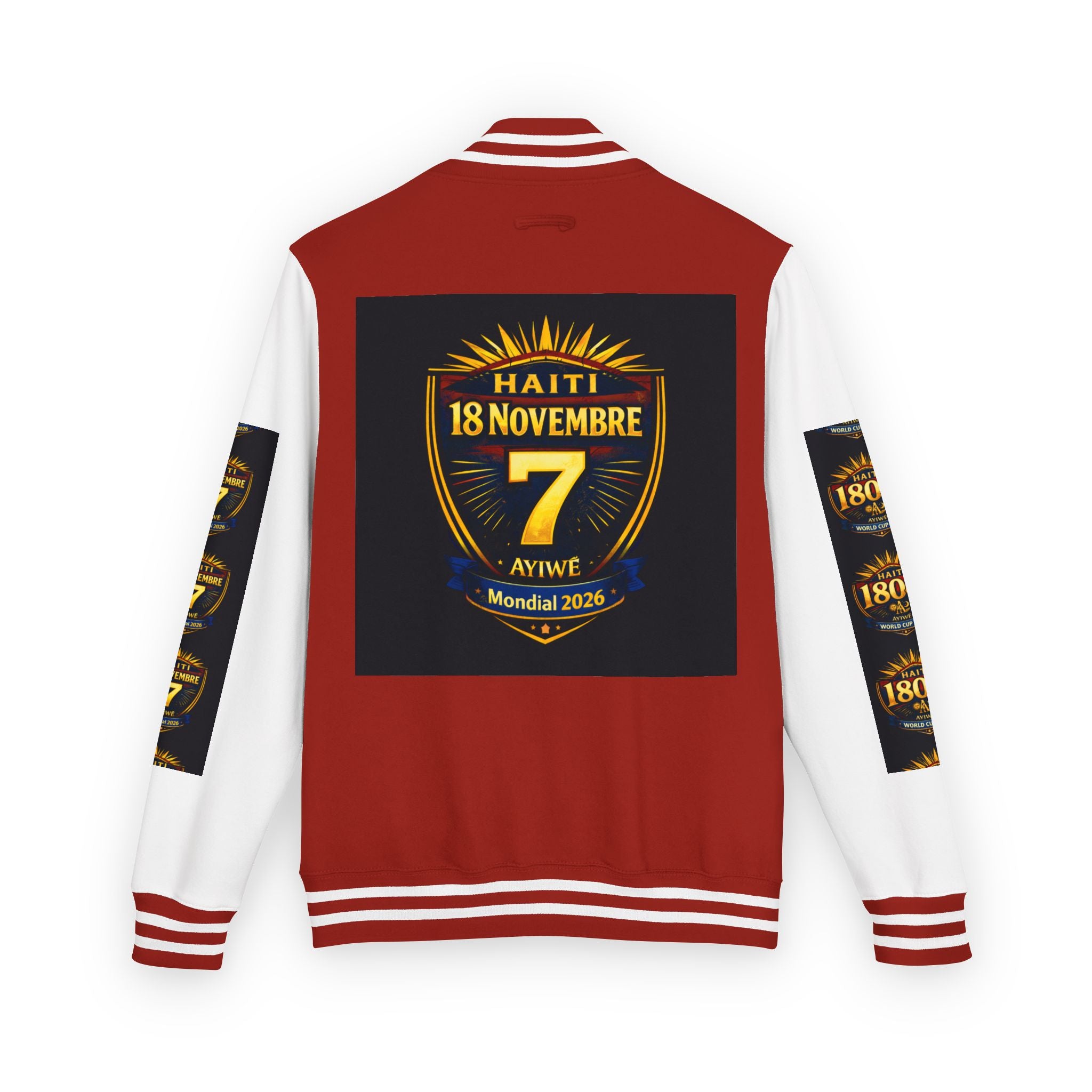 Haiti - Mondial2026 Unisex Heavyweight Letterman Jacket by AyiWe F&S - AyiWé Fashion & Style