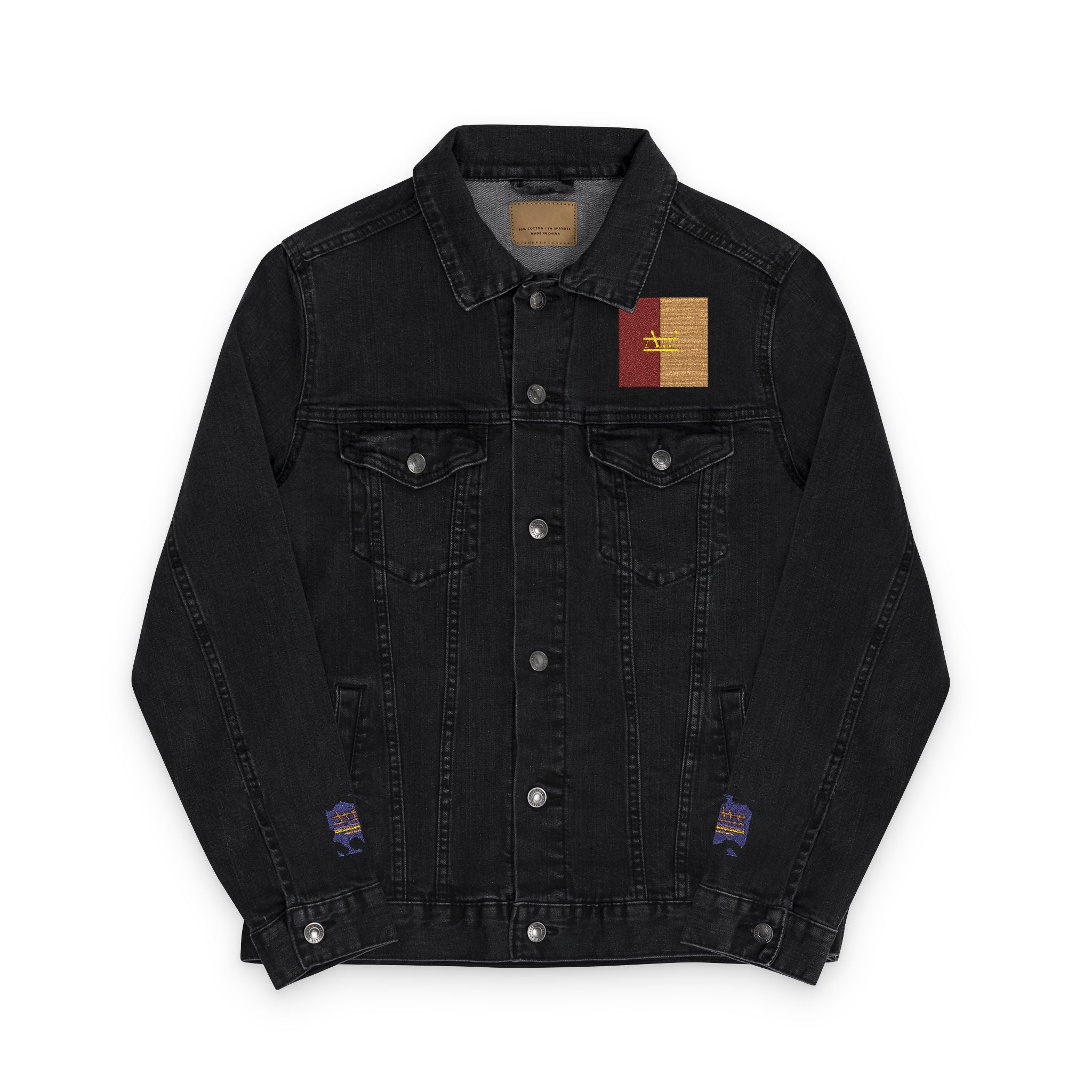 Fibonacci-AyiWeF Unisex Denim Jacket (Embroidery)