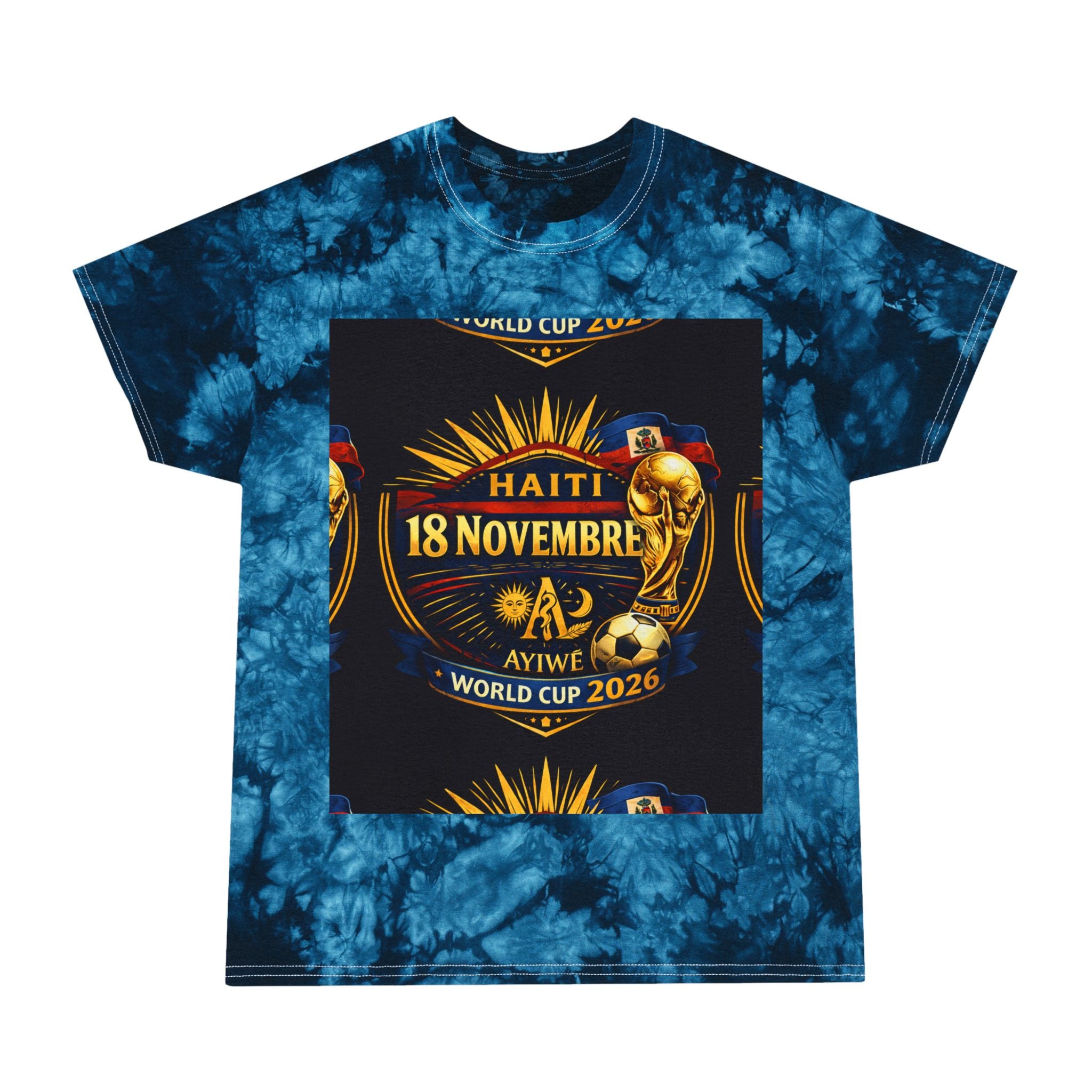 Haiti - 18 Nov. WC 2026 Tie - Dye Tee, Crystal by AyiWe F&S - AyiWé Fashion & Style