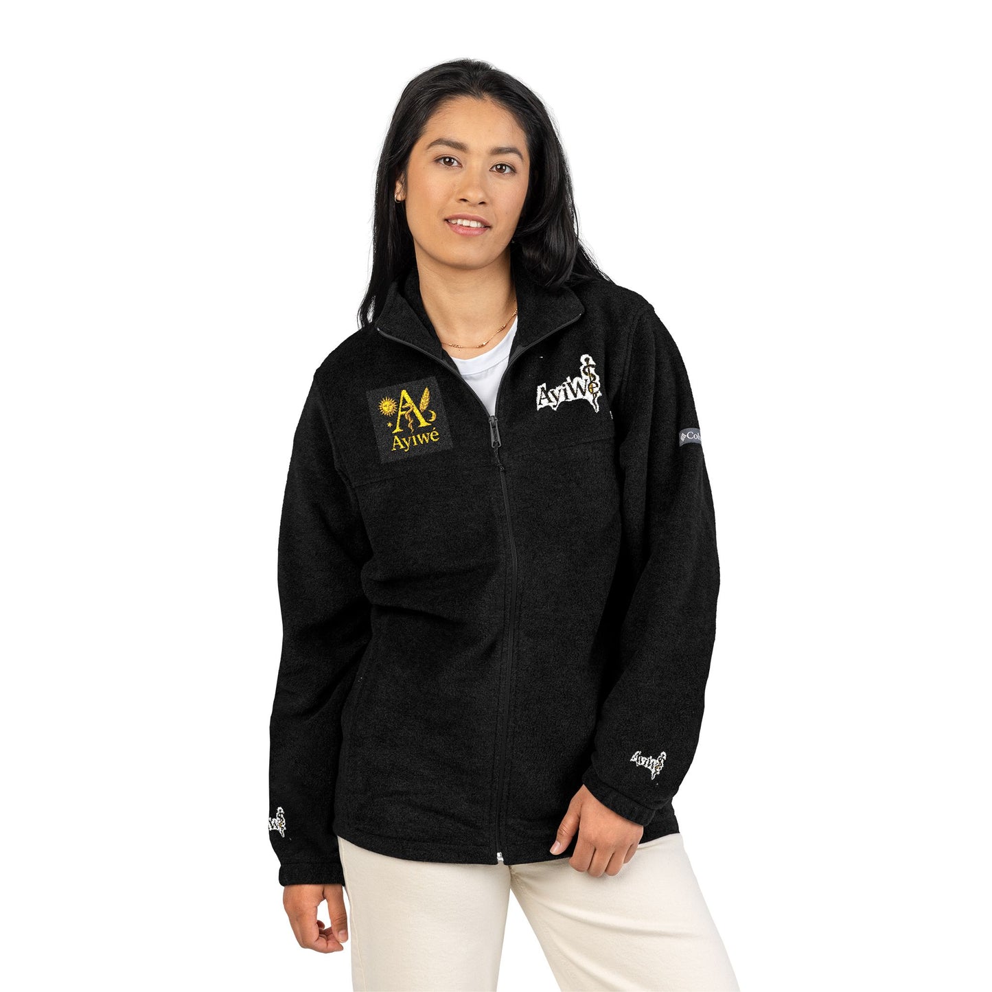 1A - AyiWé - Fibonacci8 Unisex Columbia Fleece Jacket (Embroidery) - AyiWé Fashion & Style