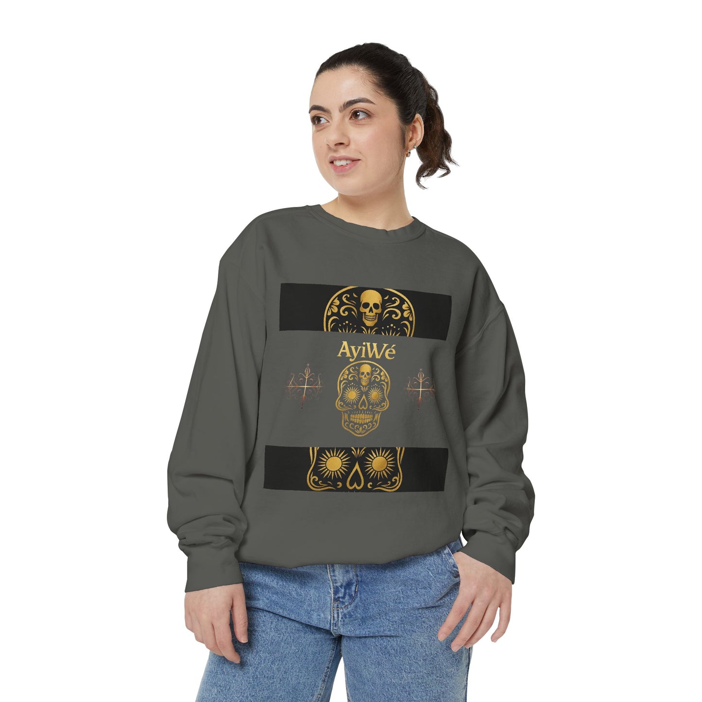 4K-Ayi Unisex Garment-Dyed Sweatshirt. Powered by AyiWe FS