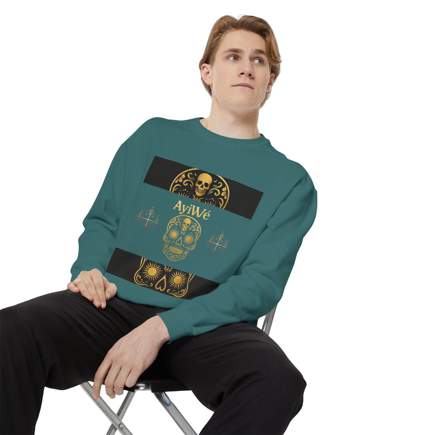 4K-Ayi Unisex Garment-Dyed Sweatshirt. Powered by AyiWe FS