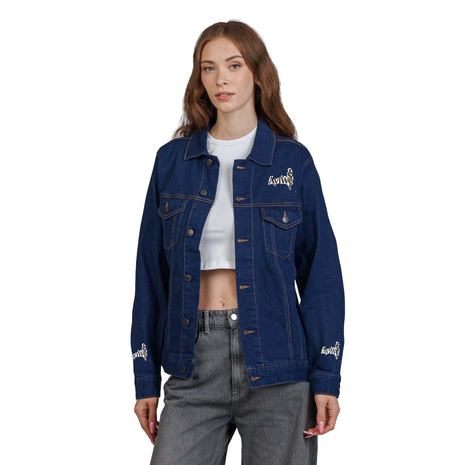 1AyiWé - Day&Night12 Unisex Denim Jacket (Embroidery) - AyiWé Fashion & Style
