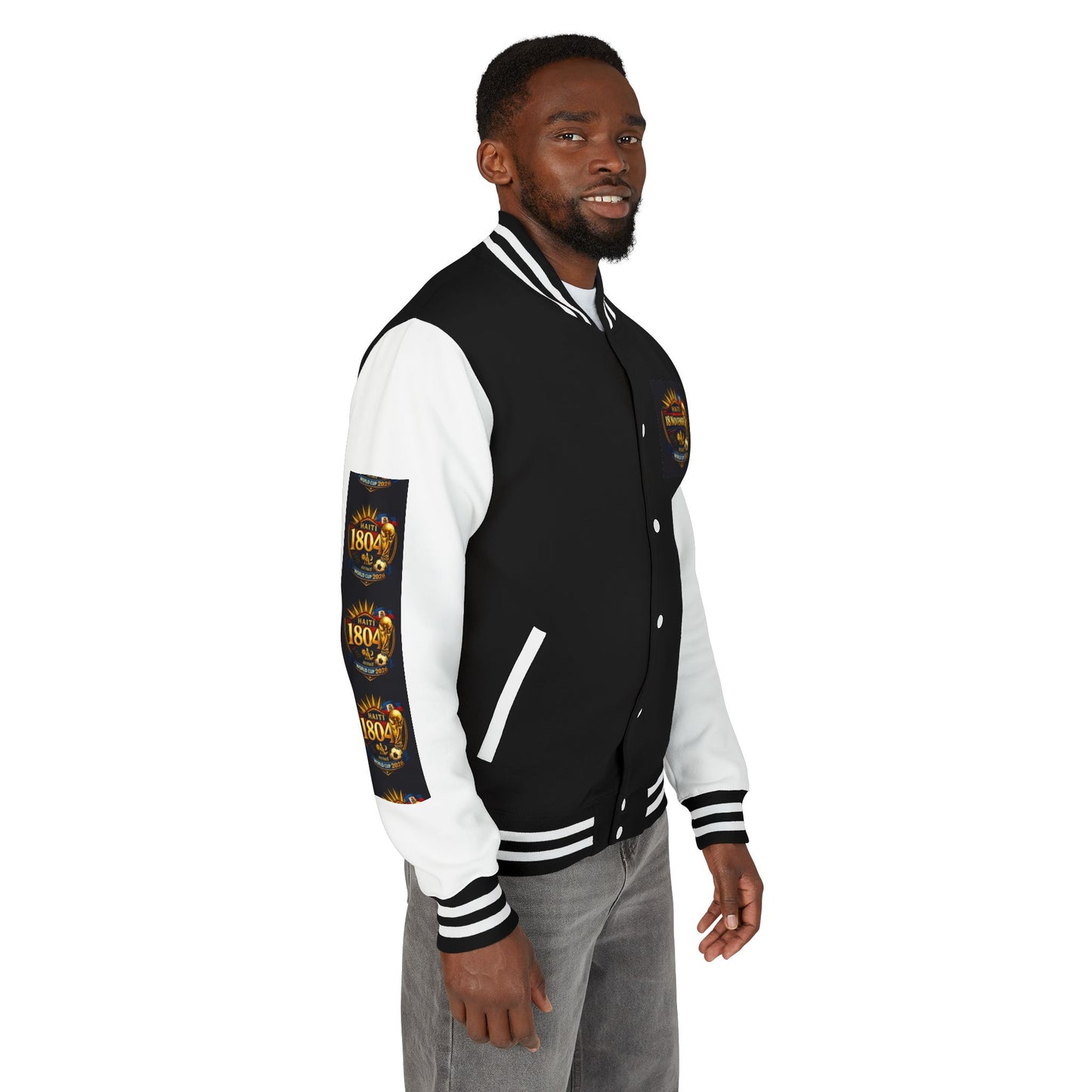 Haiti - Mondial2026 Unisex Heavyweight Letterman Jacket by AyiWe F&S - AyiWé Fashion & Style
