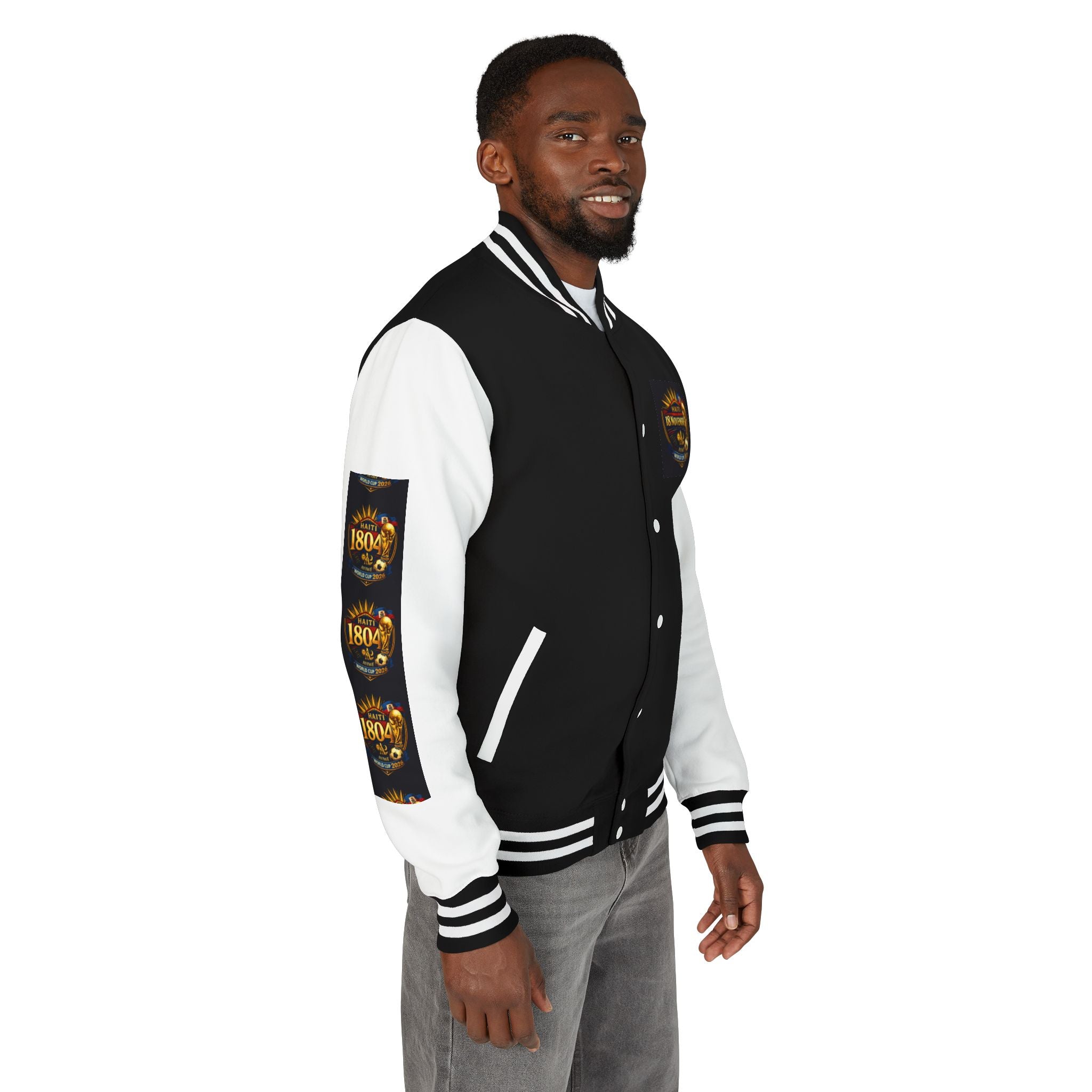 Haiti - Mondial2026 Unisex Heavyweight Letterman Jacket by AyiWe F&S - AyiWé Fashion & Style