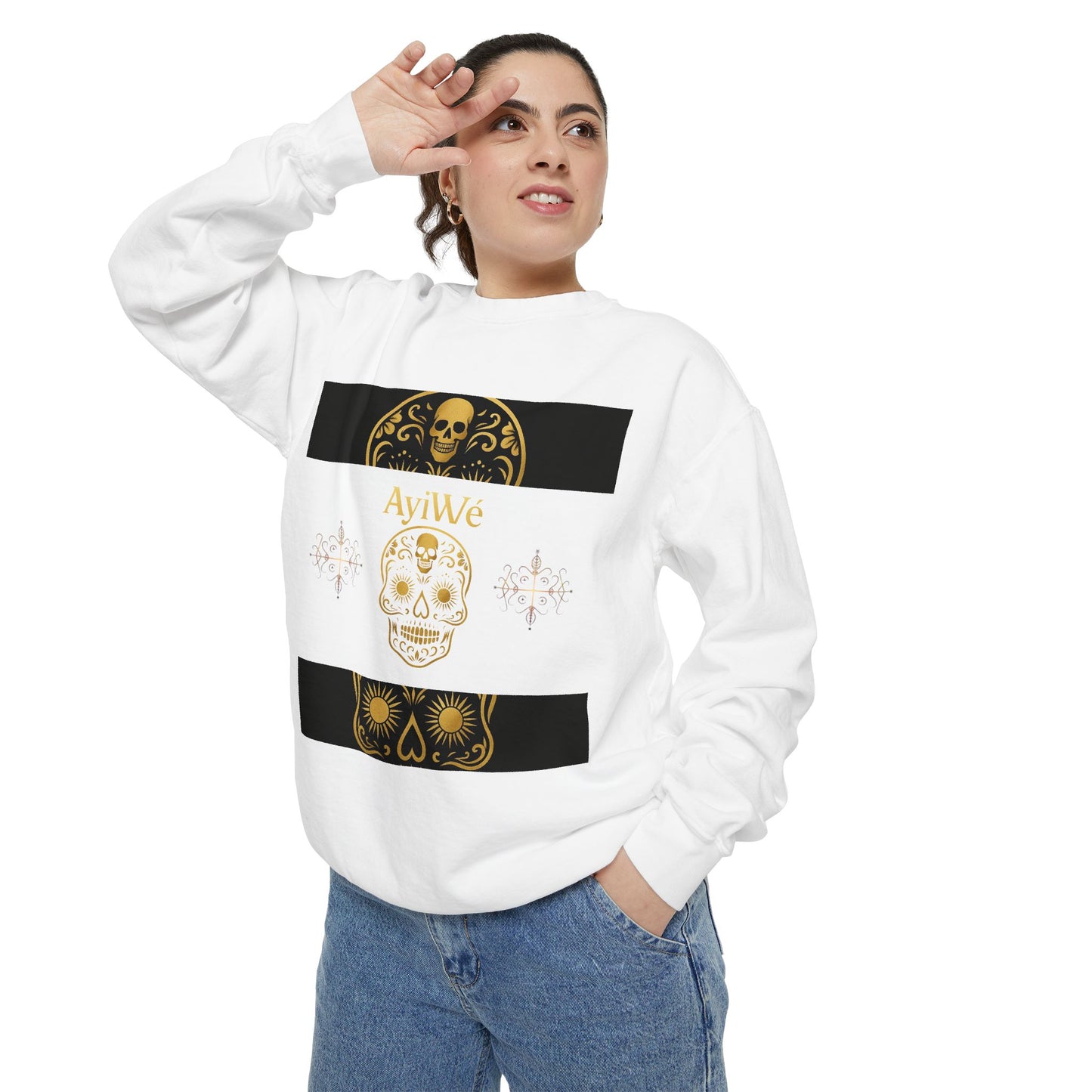 4K-Ayi Unisex Garment-Dyed Sweatshirt. Powered by AyiWe FS