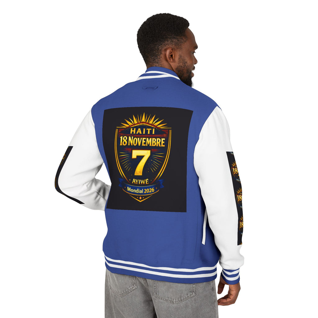 Haiti - Mondial2026 Unisex Heavyweight Letterman Jacket by AyiWe F&S - AyiWé Fashion & Style
