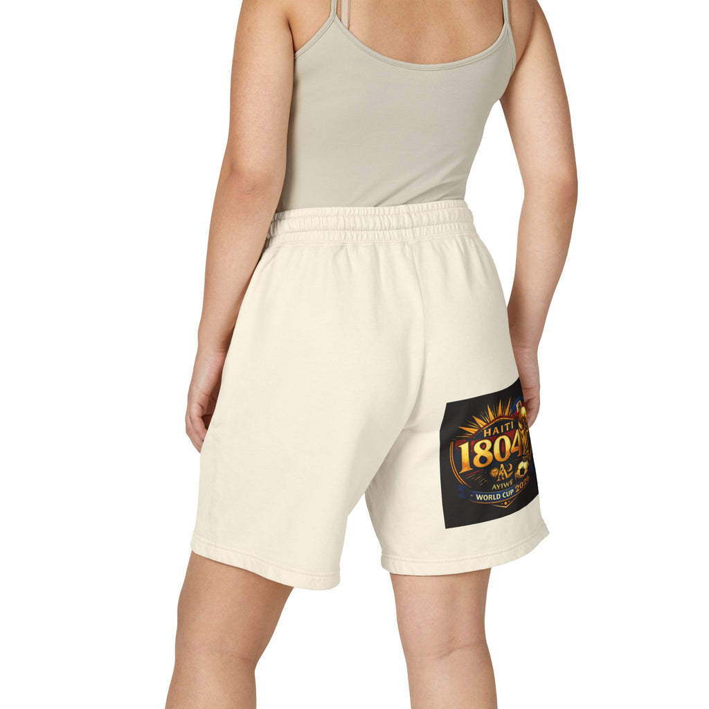 18Nov - world cup - Haiti Unisex Garment - Dyed Lightweight Fleece Sweat Shorts by AyiWe F&S - AyiWé Fashion & Style