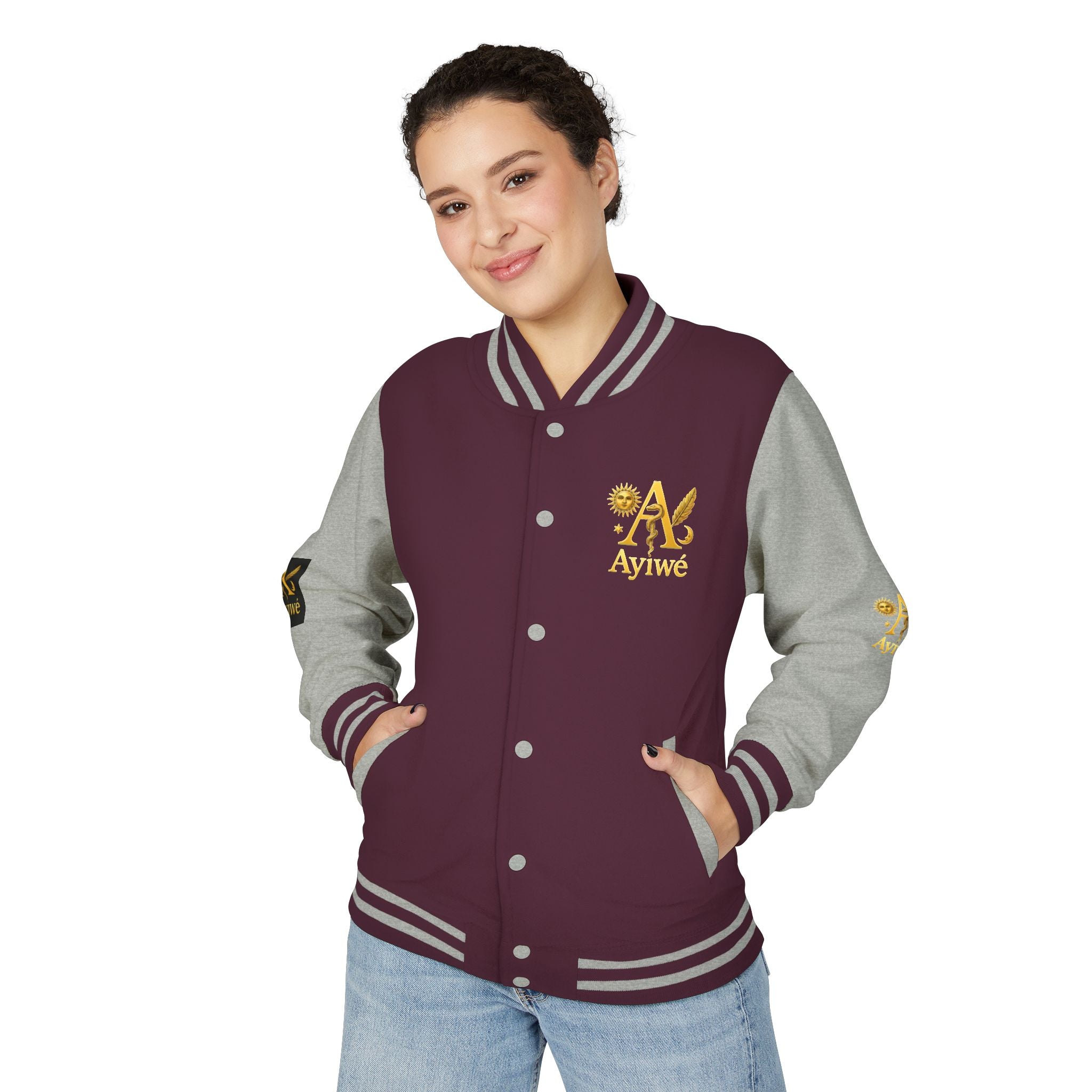1-A High DegreAyiWé Unisex Heavyweight Letterman Jacket
