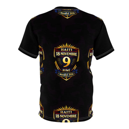 Ayiti18WC Ayibobo1 Unisex Cut & Sew Tee (AOP) by AyiWe F&S - AyiWé Fashion & Style