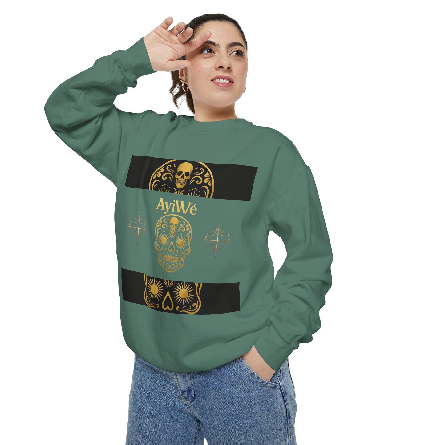 4K-Ayi Unisex Garment-Dyed Sweatshirt. Powered by AyiWe FS