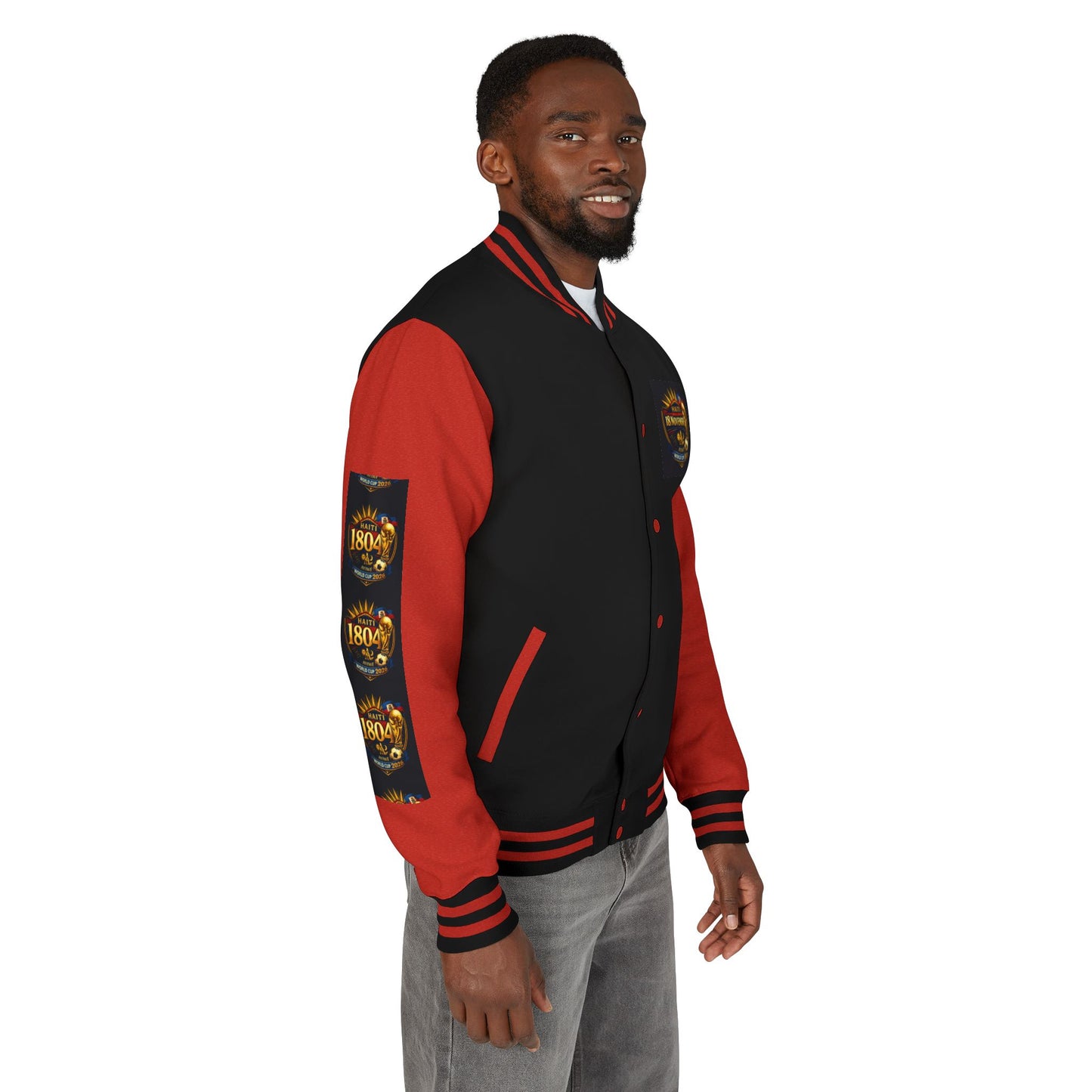 Haiti - Mondial2026 Unisex Heavyweight Letterman Jacket by AyiWe F&S - AyiWé Fashion & Style