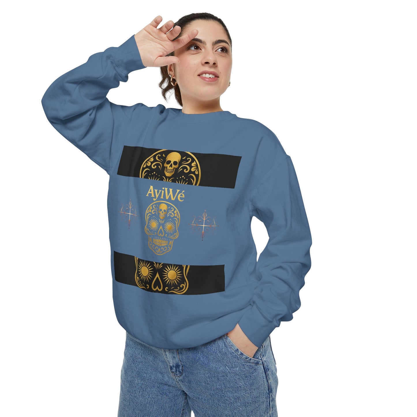 4K-Ayi Unisex Garment-Dyed Sweatshirt. Powered by AyiWe FS