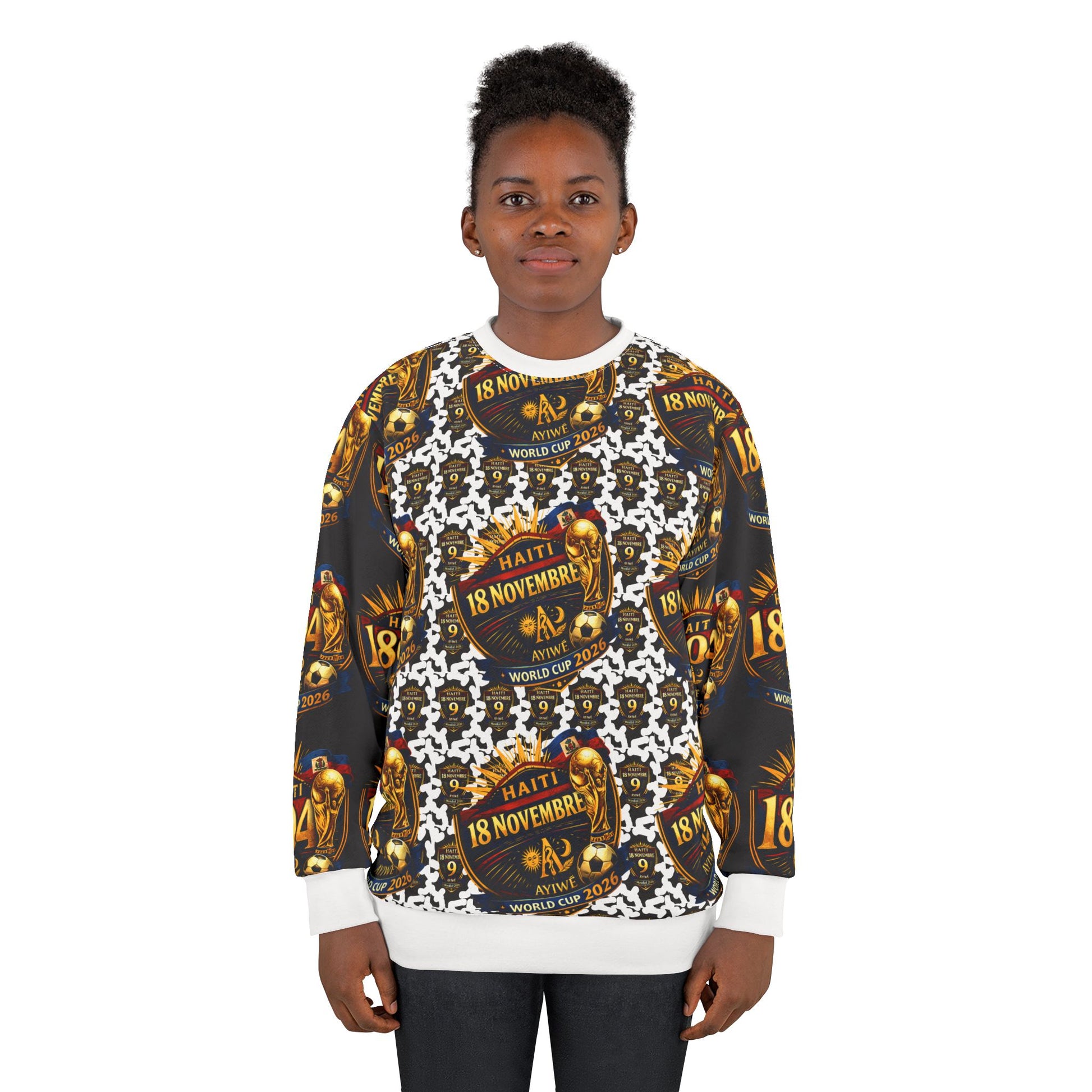 Ayiti18WC - 09Champion Unisex Sweatshirt (AOP) by AyiWe F&S - AyiWé Fashion & Style