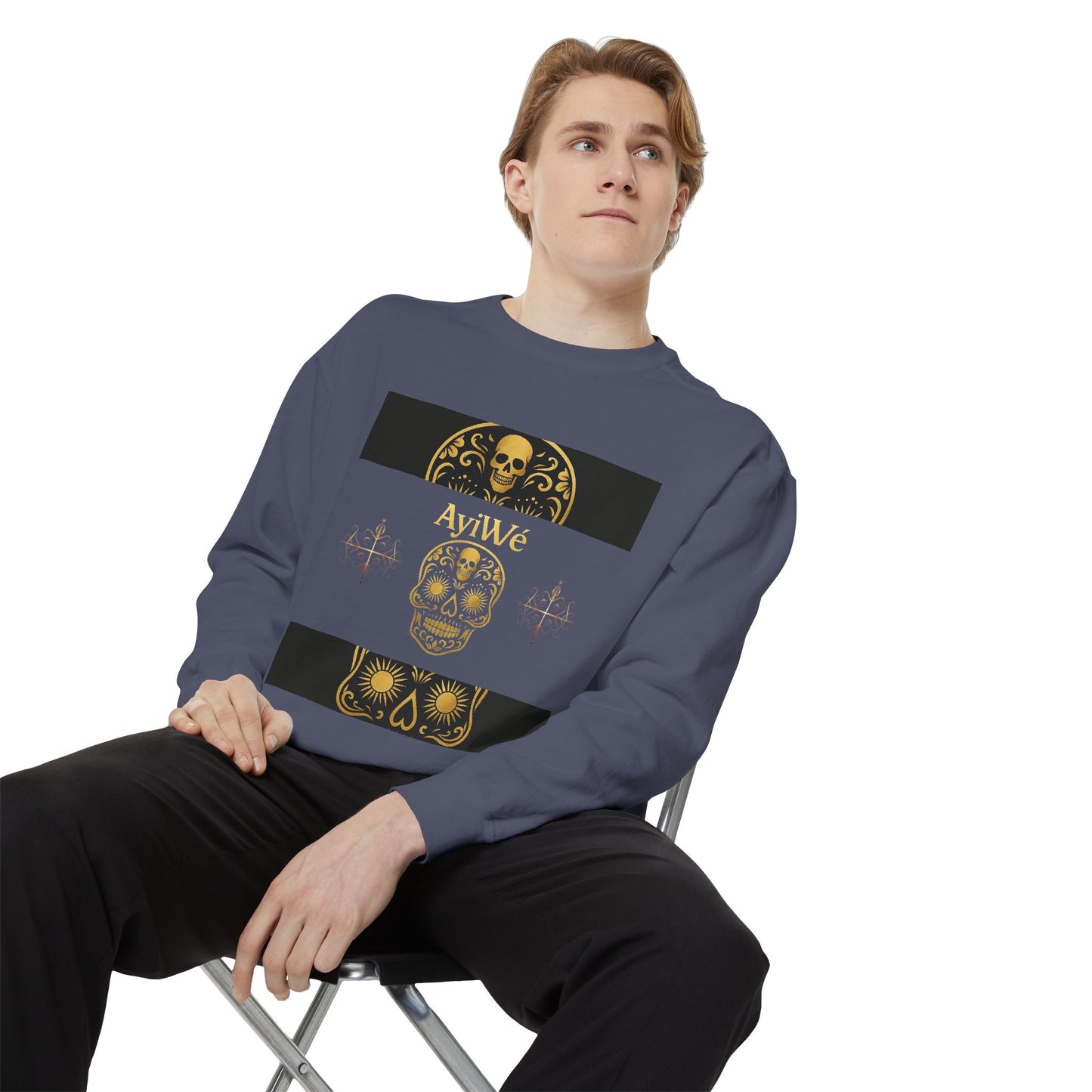 4K-Ayi Unisex Garment-Dyed Sweatshirt. Powered by AyiWe FS