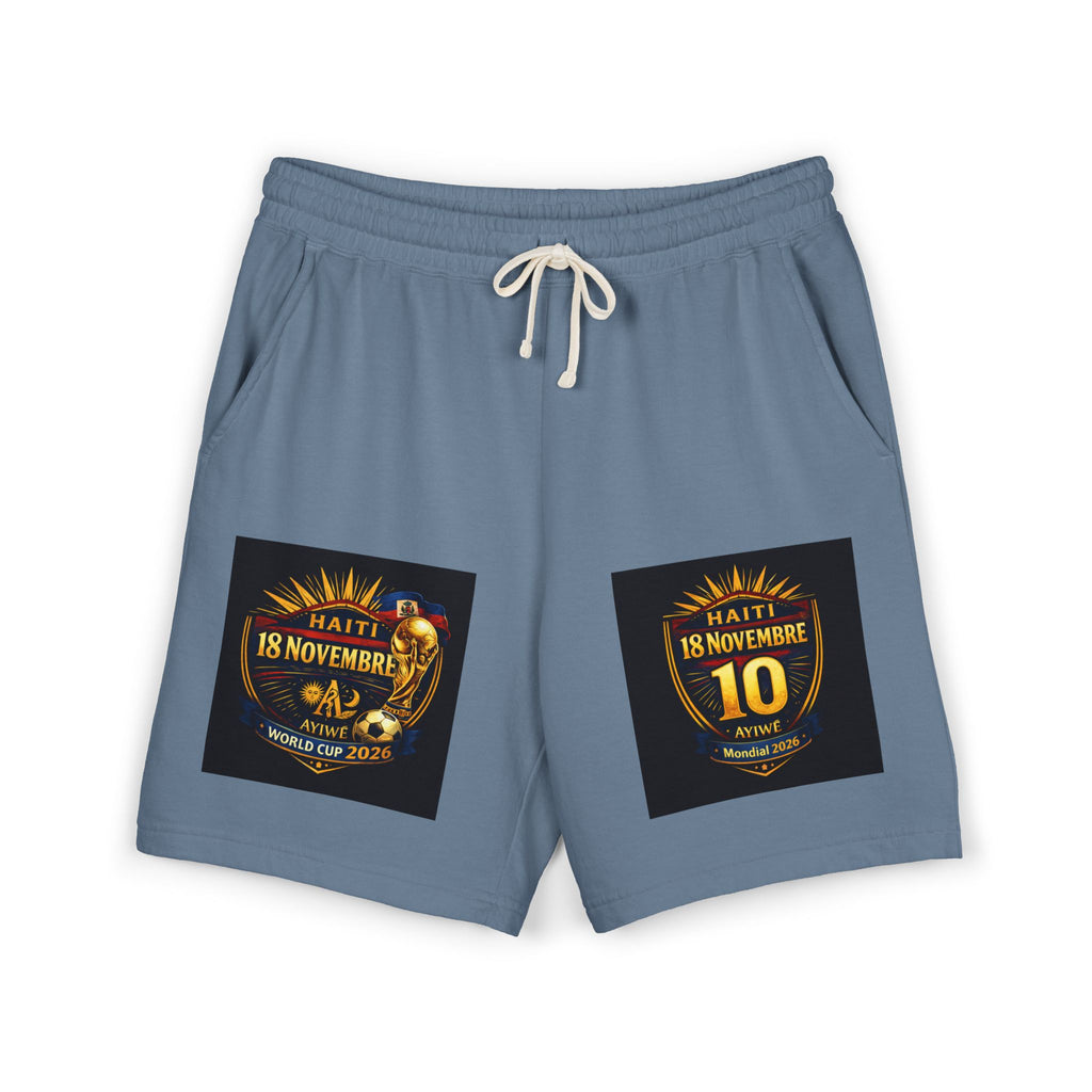 18Nov - world cup - Haiti Unisex Garment - Dyed Lightweight Fleece Sweat Shorts by AyiWe F&S - AyiWé Fashion & Style