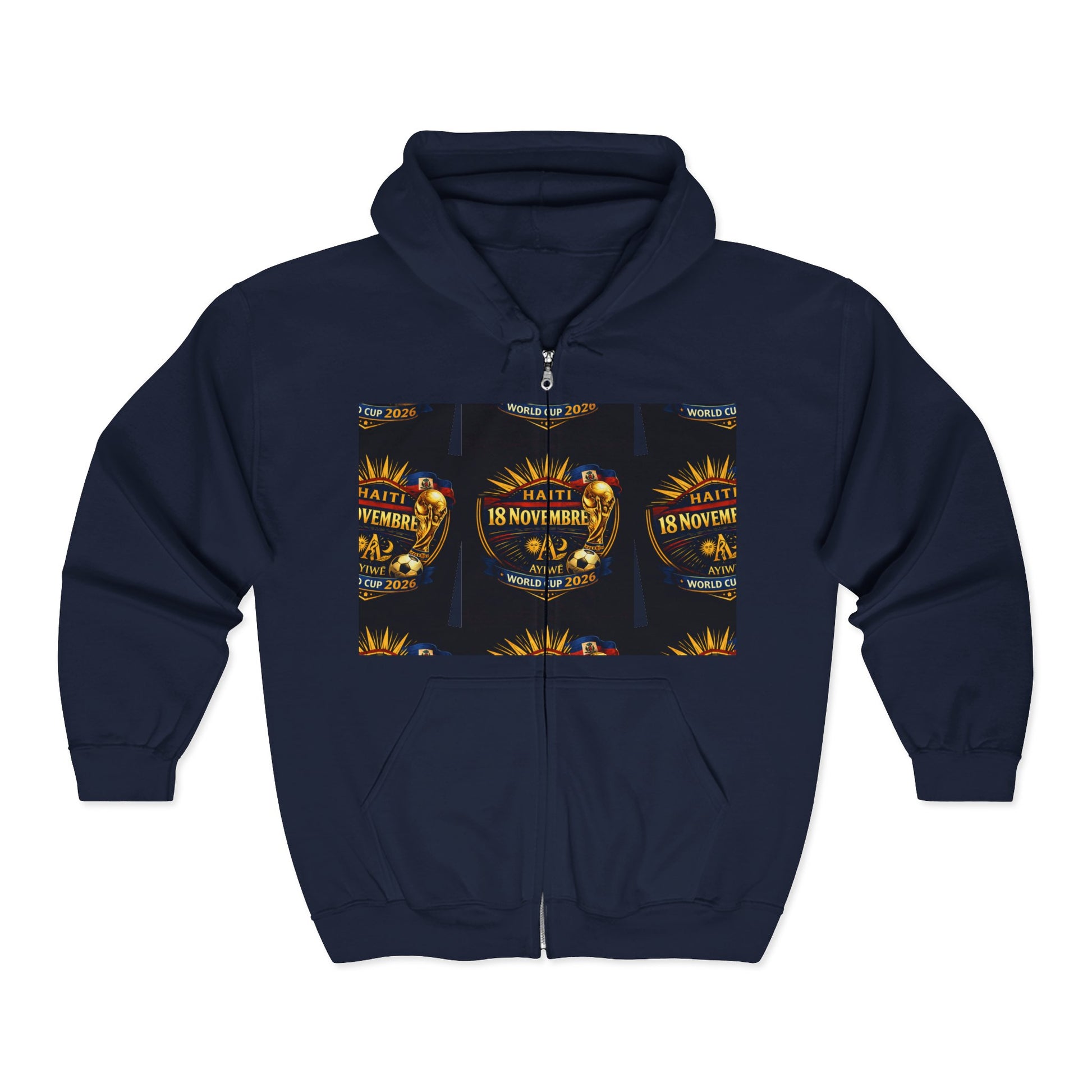 Ayiti18WC - 09G Unisex Heavy Blend™ Full Zip Hooded Sweatshirt by AyiWe F&S - AyiWé Fashion & Style