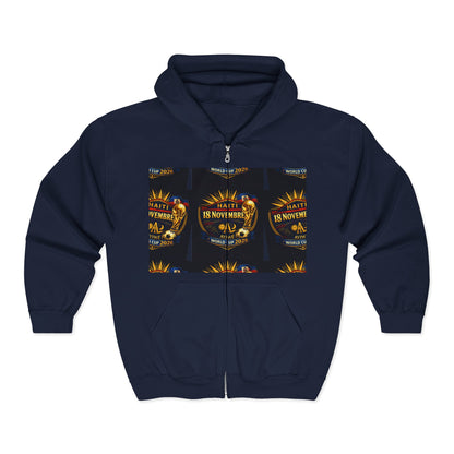 Ayiti18WC - 09G Unisex Heavy Blend™ Full Zip Hooded Sweatshirt by AyiWe F&S - AyiWé Fashion & Style
