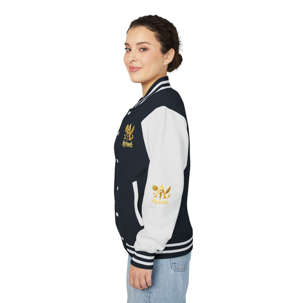 1-A High DegreAyiWé Unisex Heavyweight Letterman Jacket
