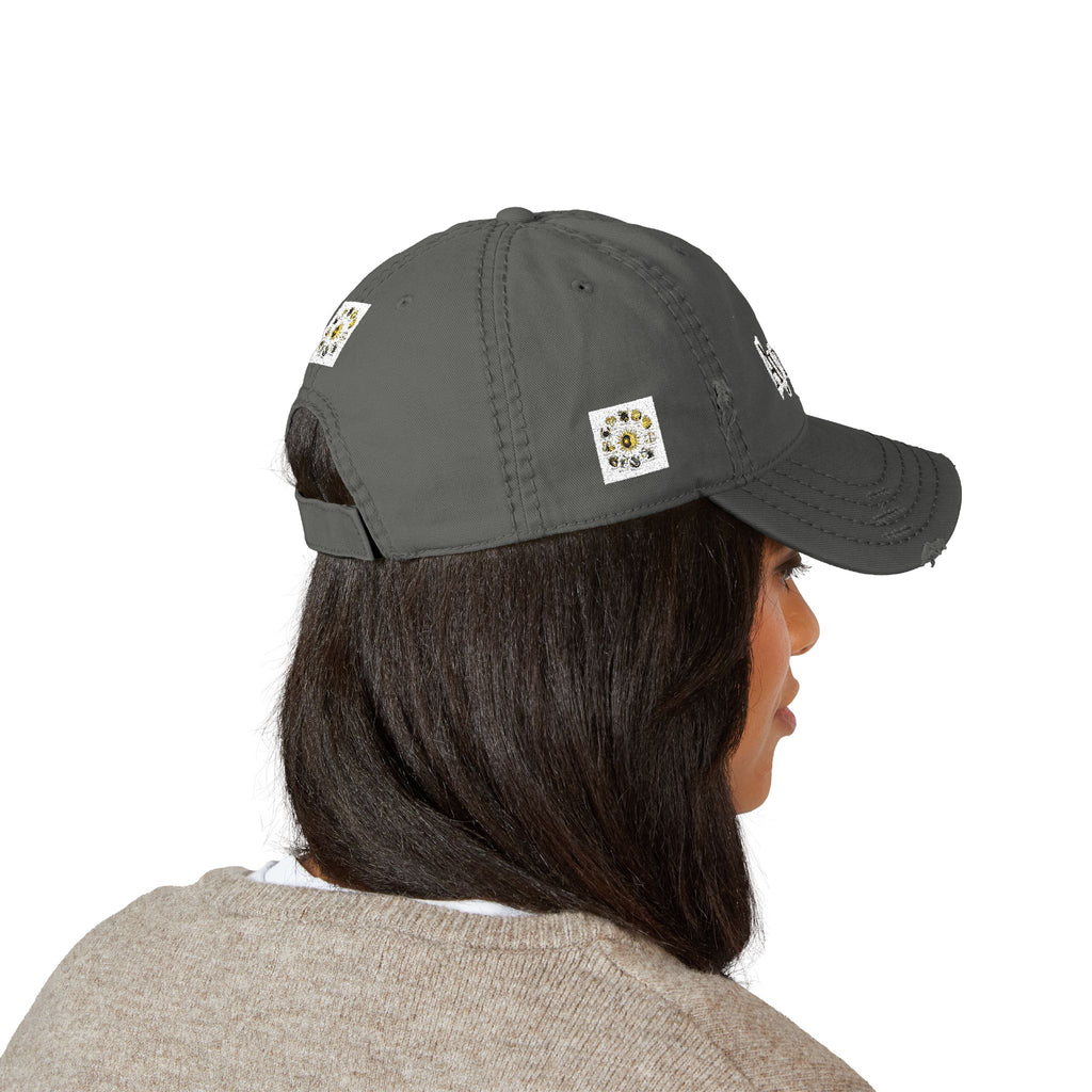 AB3-AyiWé Distressed Dad Hat (Embroidery)
