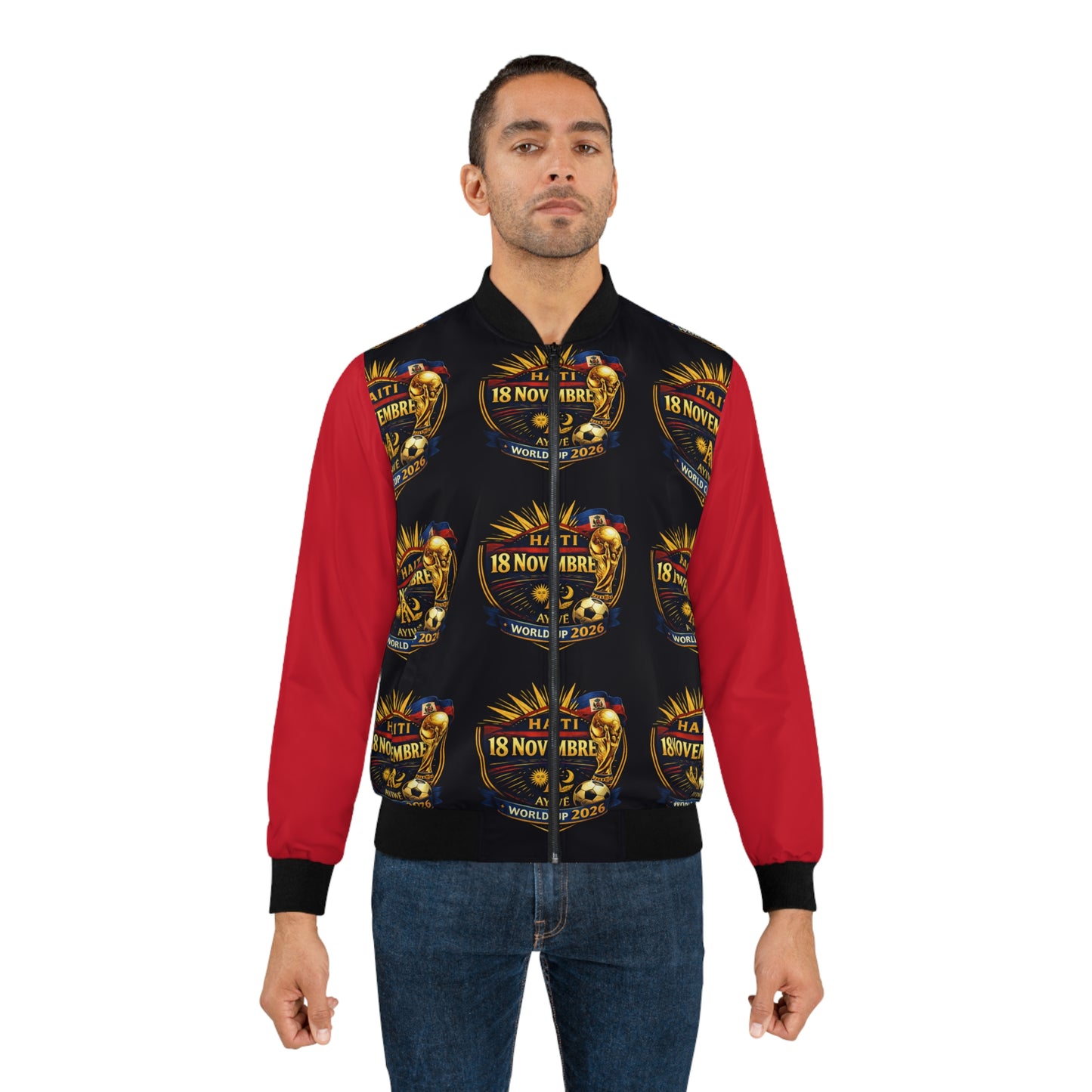 Ayiti2026 - WCup Men's Bomber Jacket (AOP). By AyiWe F&S - AyiWé Fashion & Style