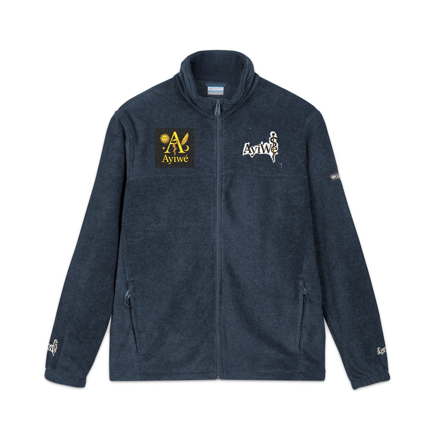 1A - AyiWé - Fibonacci8 Unisex Columbia Fleece Jacket (Embroidery) - AyiWé Fashion & Style