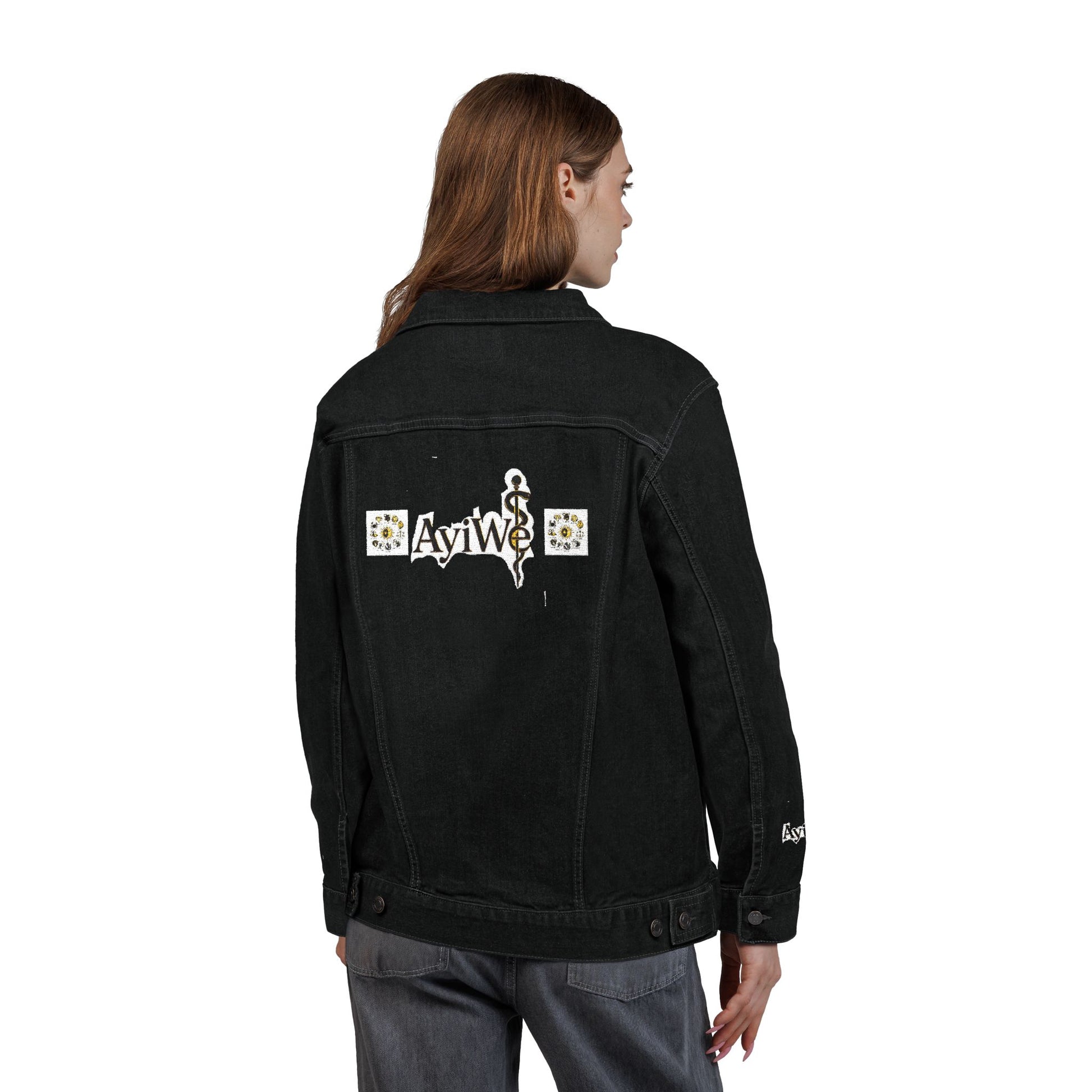1AyiWé - Day&Night12 Unisex Denim Jacket (Embroidery) - AyiWé Fashion & Style