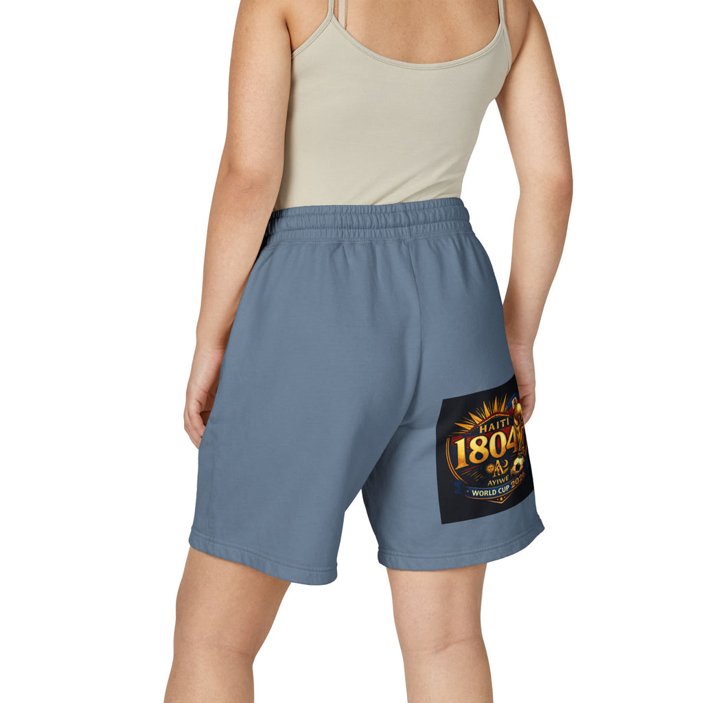 18Nov - world cup - Haiti Unisex Garment - Dyed Lightweight Fleece Sweat Shorts by AyiWe F&S - AyiWé Fashion & Style