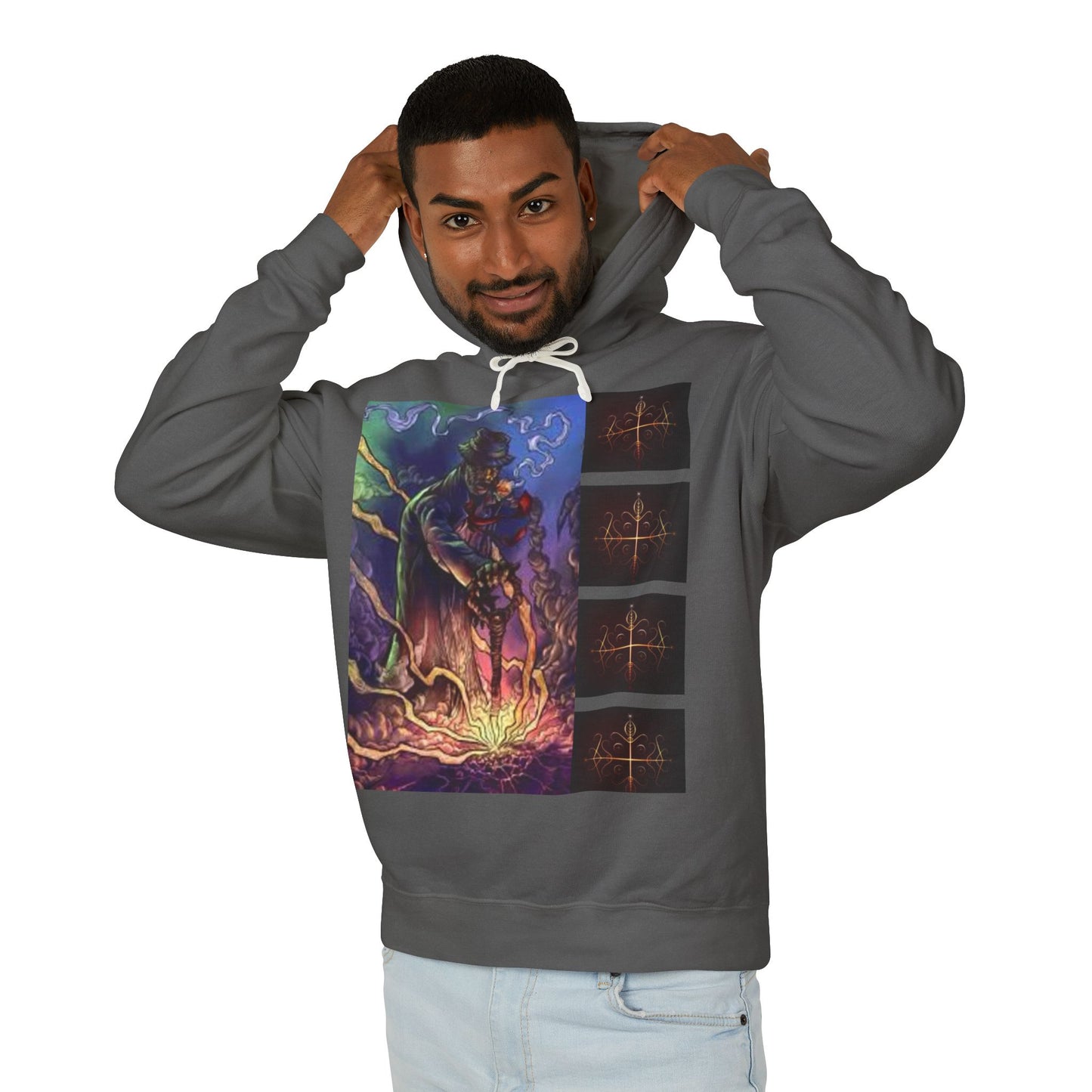 Ayi06 Unisex Lightweight Hooded Sweatshirt. Powered by AyiWe FS