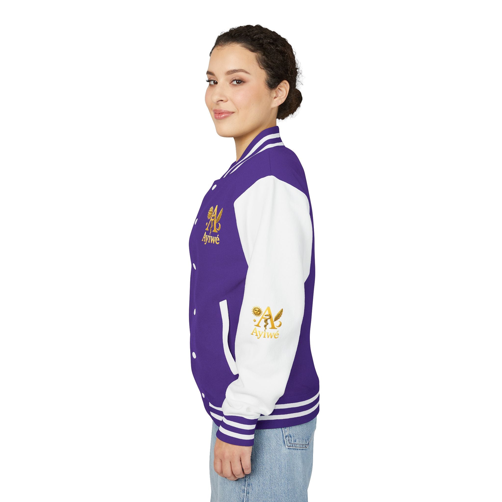 1-A High DegreAyiWé Unisex Heavyweight Letterman Jacket