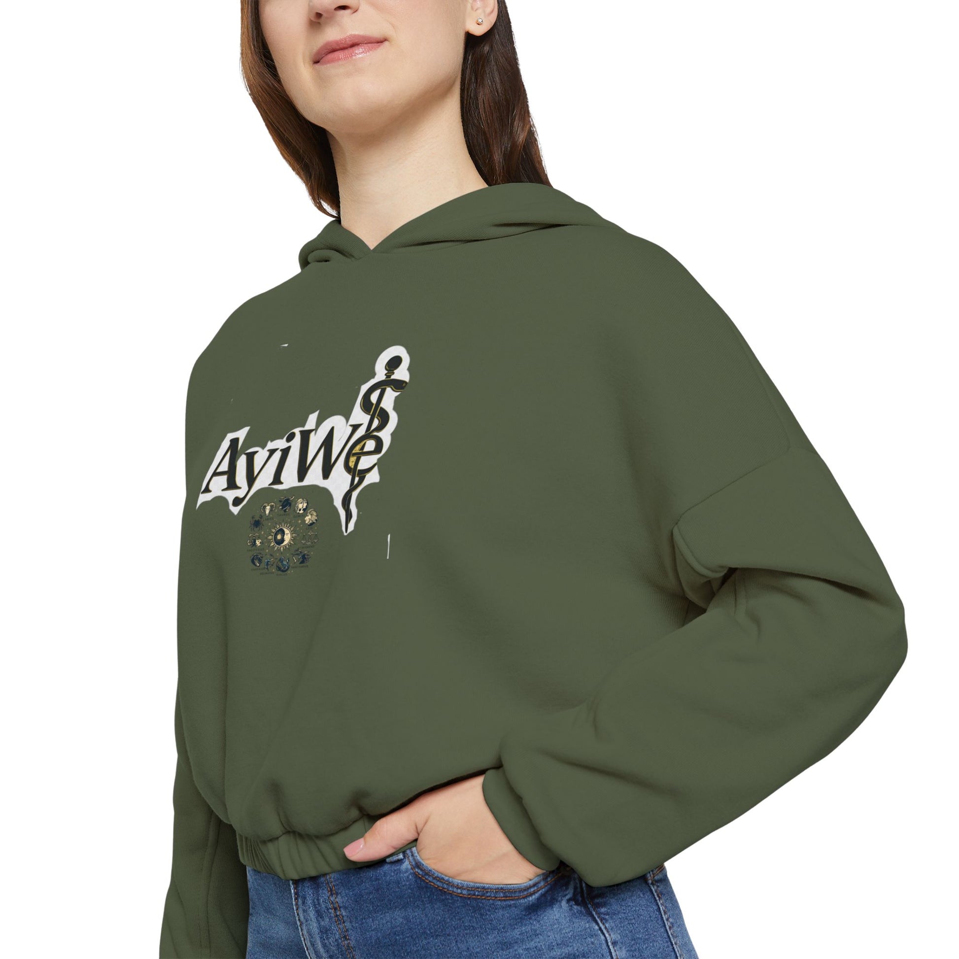 A - Lady1 - AyiWé Women's Cinched Bottom Hoodie - AyiWé Fashion & Style