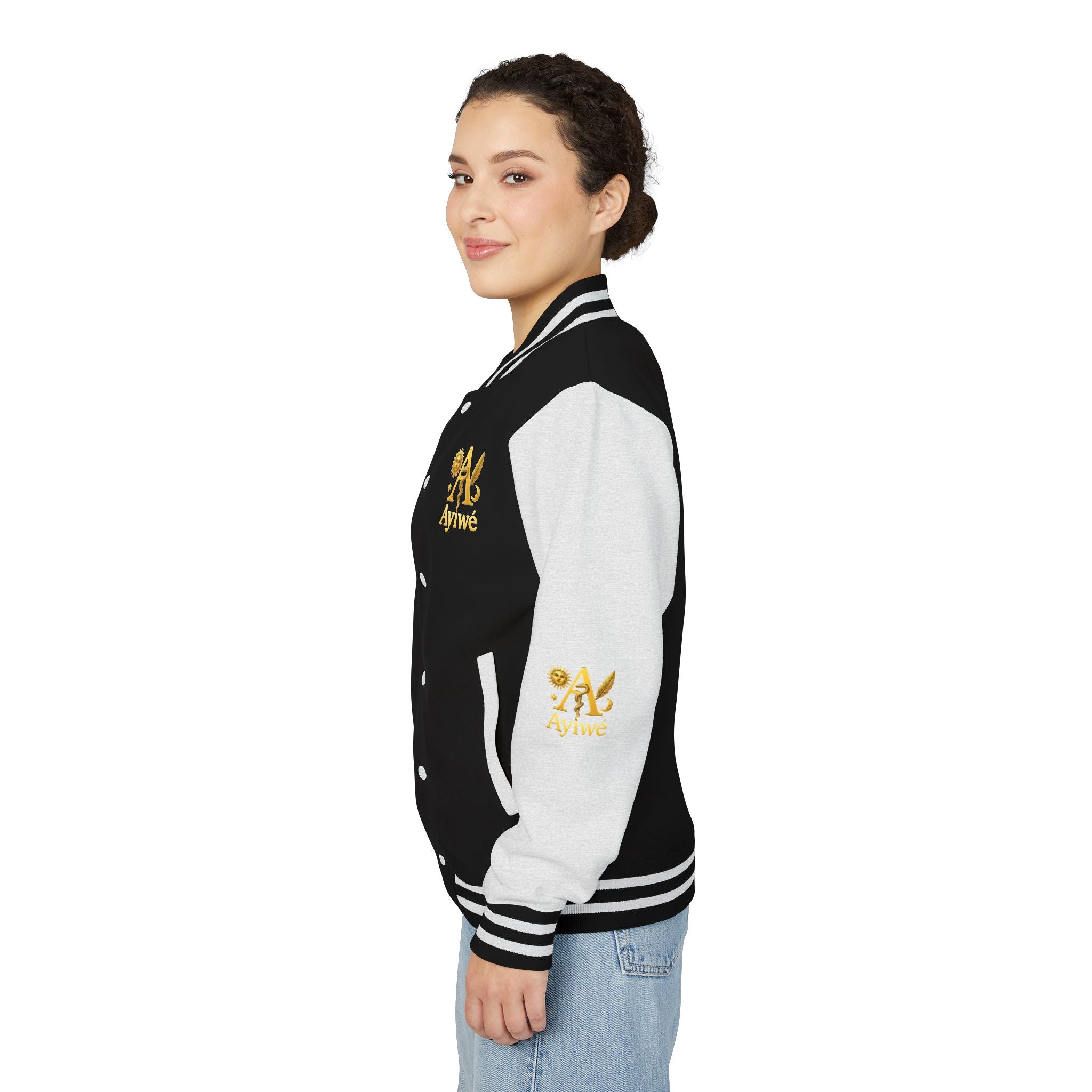 1-A High DegreAyiWé Unisex Heavyweight Letterman Jacket