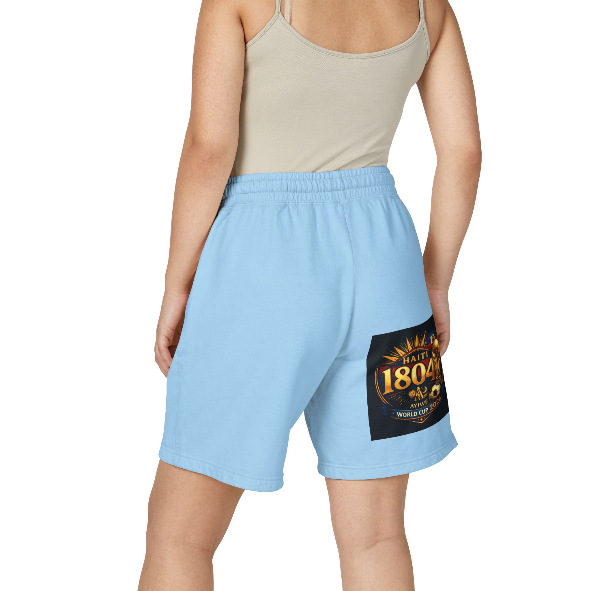 18Nov - world cup - Haiti Unisex Garment - Dyed Lightweight Fleece Sweat Shorts by AyiWe F&S - AyiWé Fashion & Style